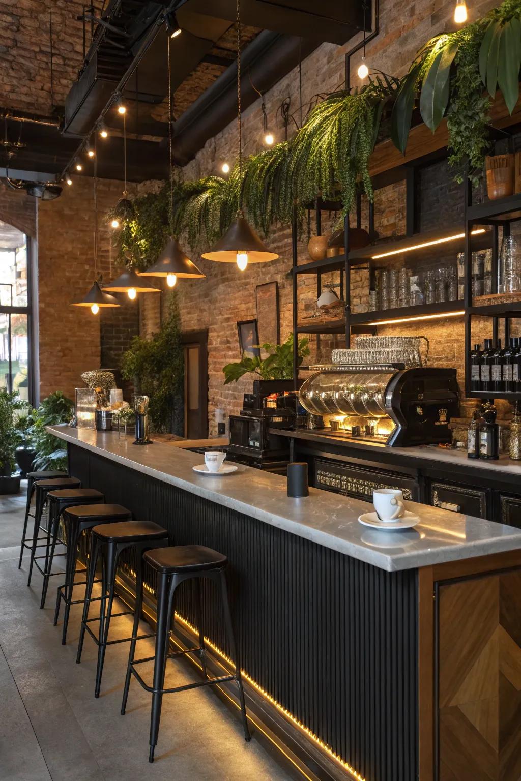 Diverse charm with a mix of styles in a coffee bar
