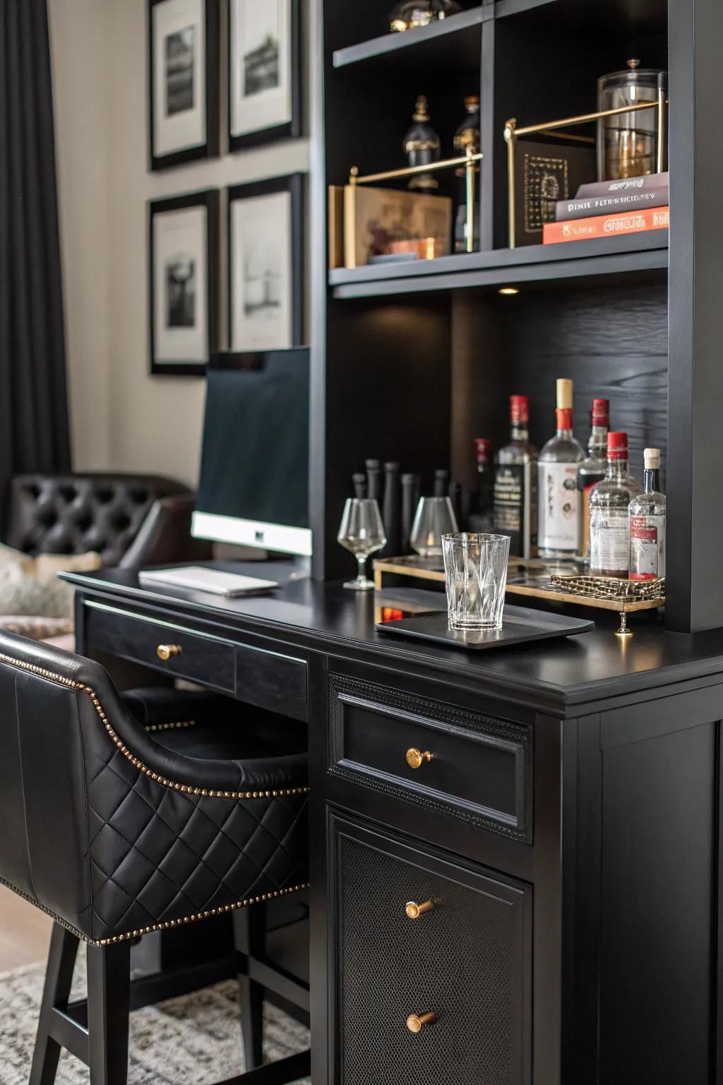 A stylish in-home bar enhancing luxury and convenience.