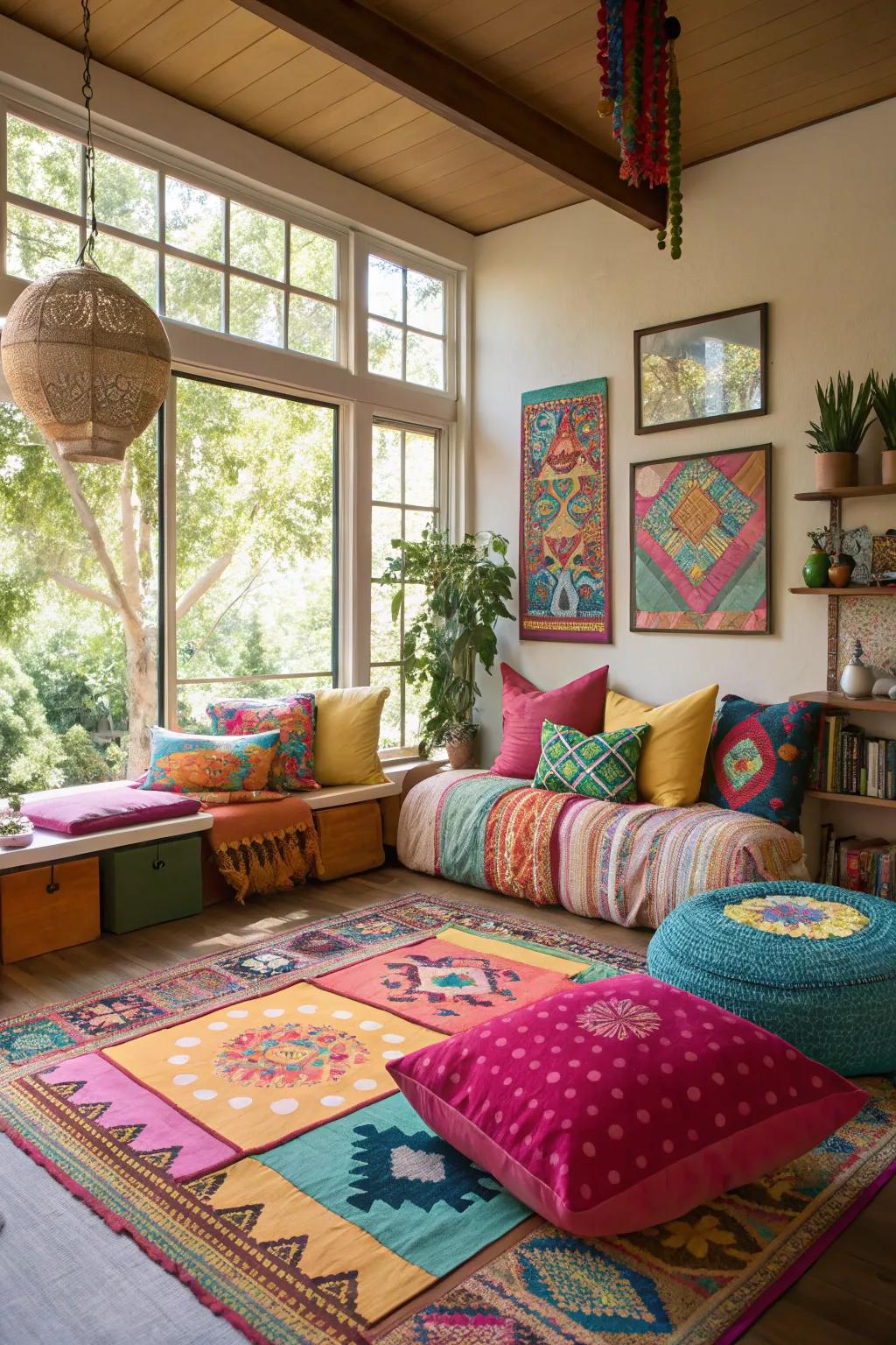 Splashes of color brighten the mood in a California room.