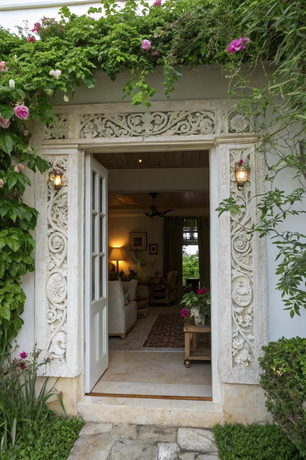 Floral carved details inject a hint of nature.