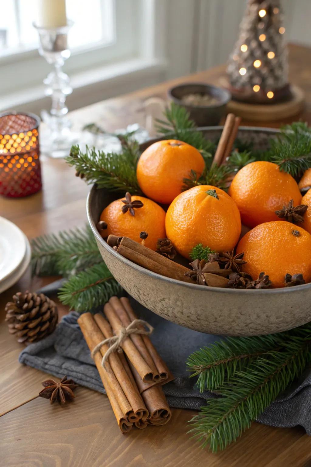 A tangy citrus centerpiece gifts a celebratory and fragrant surprise.