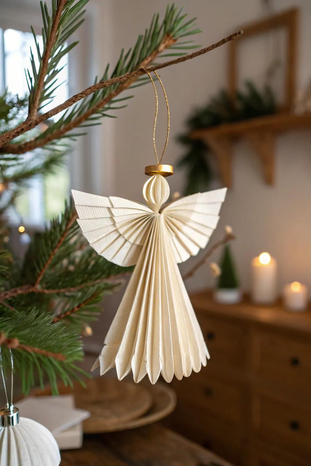 Embrace the magic of the season using whimsical paper angels, adding a hint of elegance to your holiday decor.