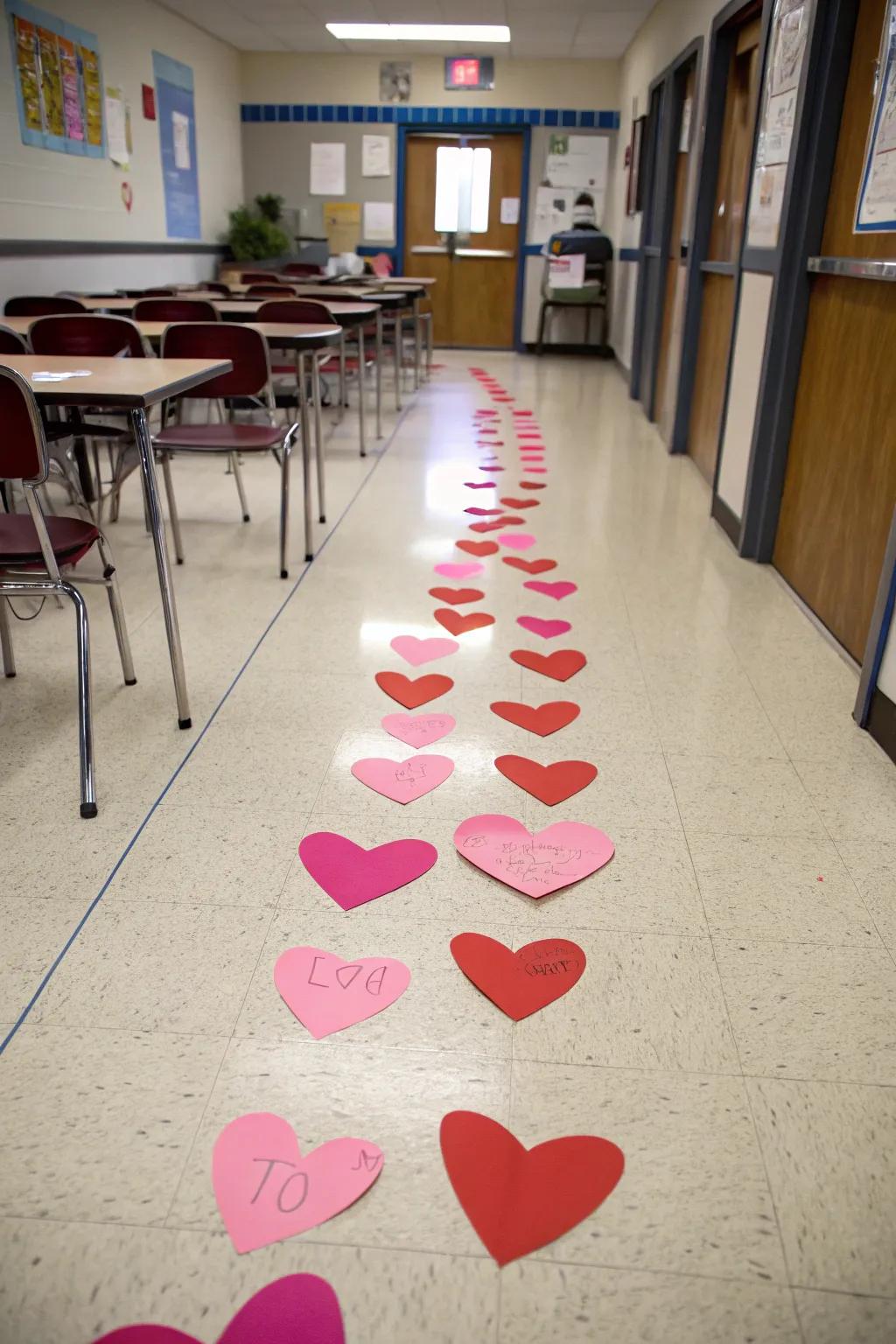 Affection path guiding learners through the classroom.