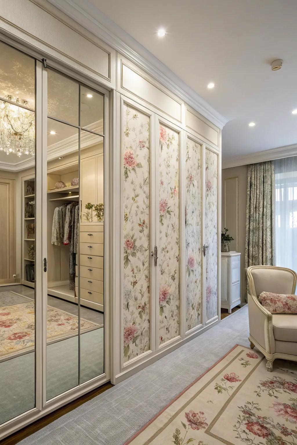 Textile-lined vitreous panels afford privacy and elegance.