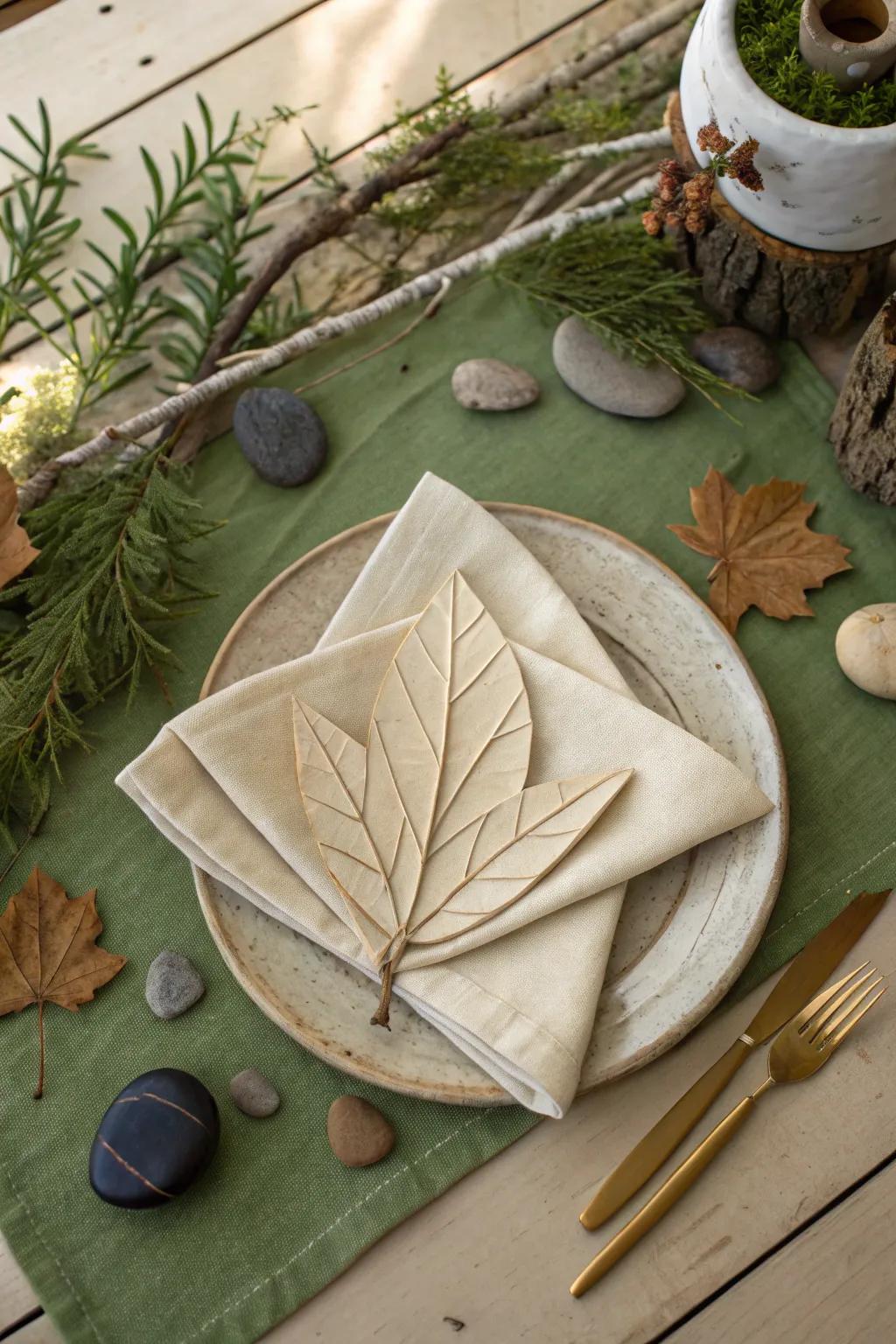 The frond napkin fold, bringing the beauty of nature to your table.