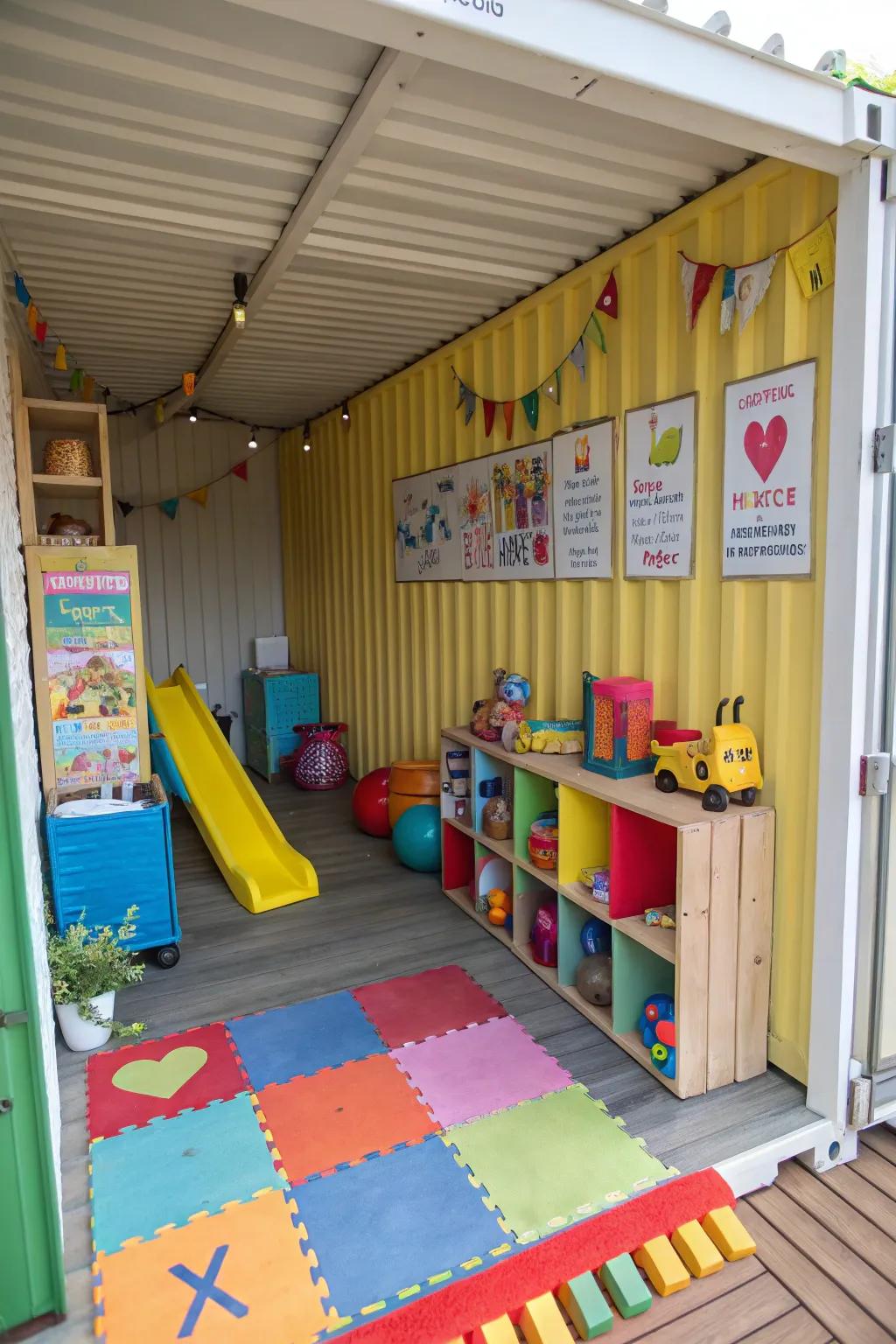 Let kids have fun at playing areas.