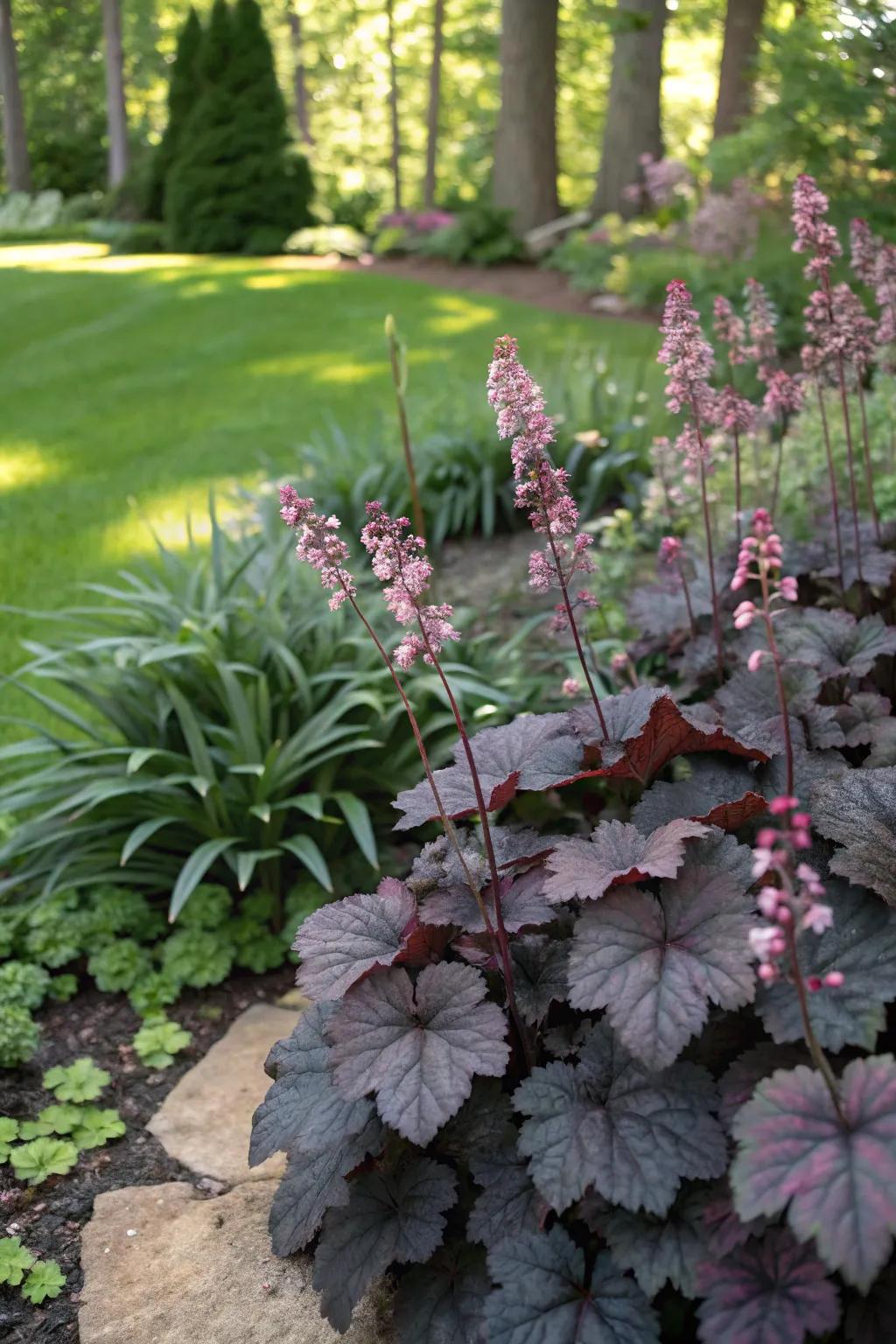 <strong><em>Kaleidoscope bells</em></strong> matched with dark-leaved plants forge a dramatic garden style.” loading=”lazy” class=”pimg”>
	</picture><figcaption><strong><em>Kaleidoscope bells</em></strong> matched with dark-leaved plants forge a dramatic garden style.</figcaption></figure>
<p>For a daring aesthetic, combine <strong><em>kaleidoscope bells</em></strong> with plants that showcase dark leaves. The resulting contrast is powerful and infuses drama into any garden setting.</p>
<h3>Explore these options:</h3>
<ul class=