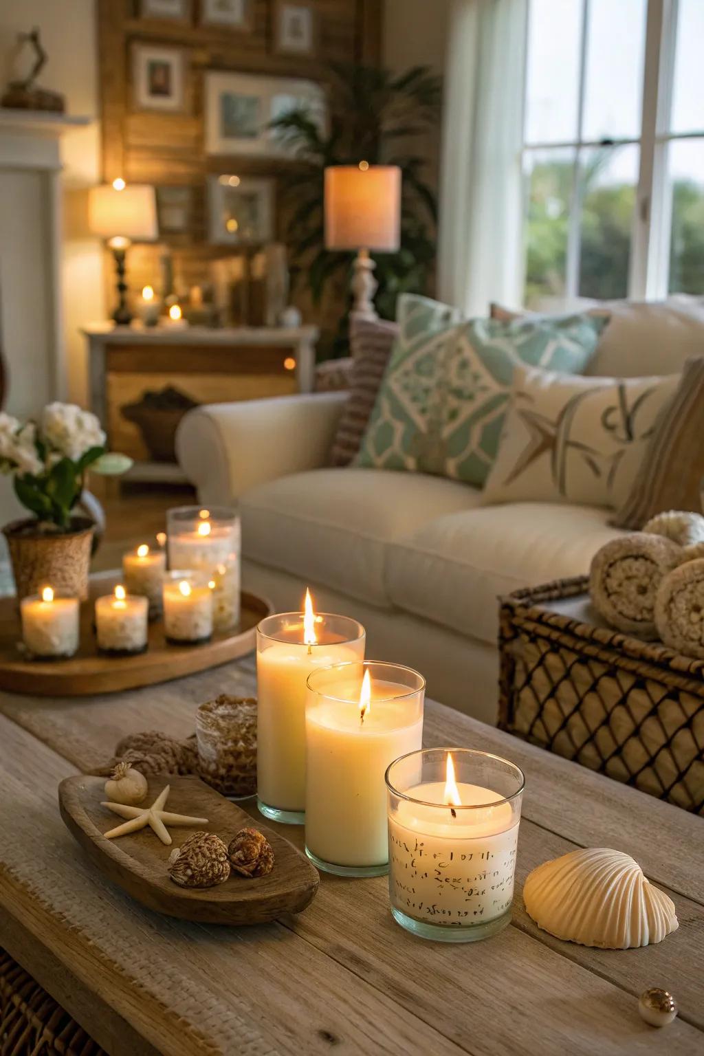 Tapers that transport the ocean breeze indoors.