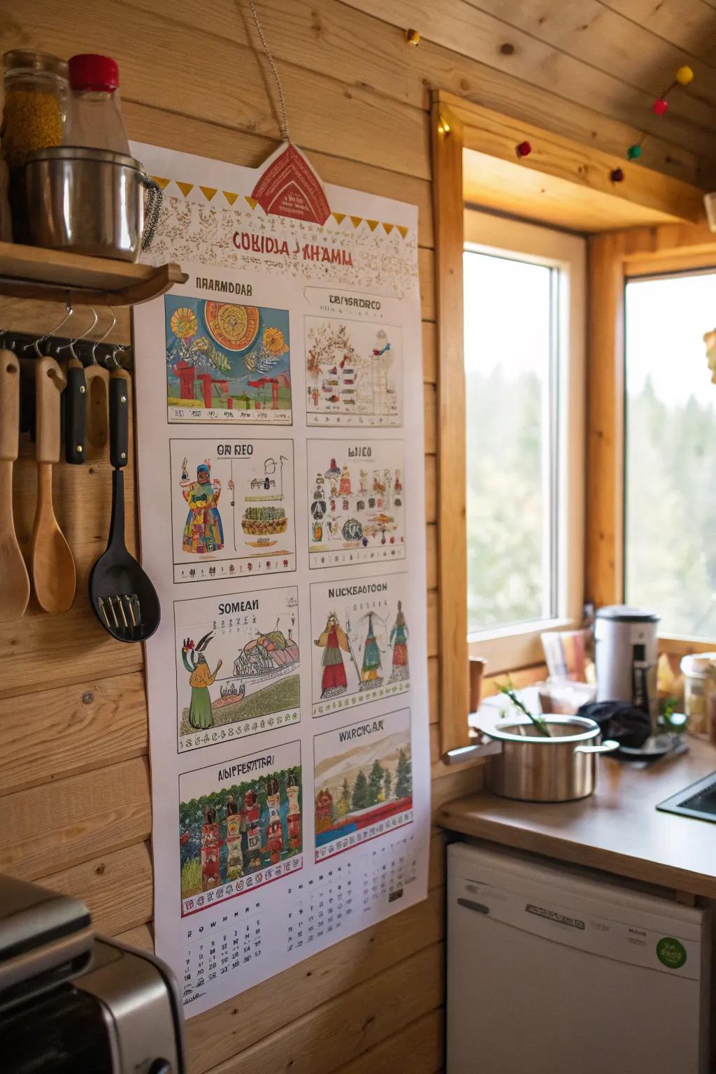 Festival calendars enhance organization and global awareness, brightening every space.