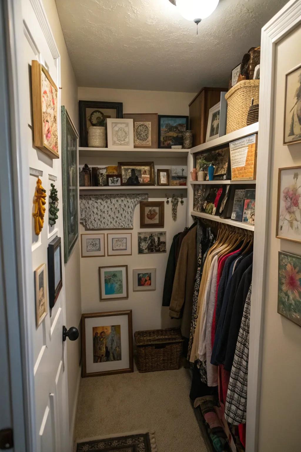 Infuse personality into your closet with artwork and decor.