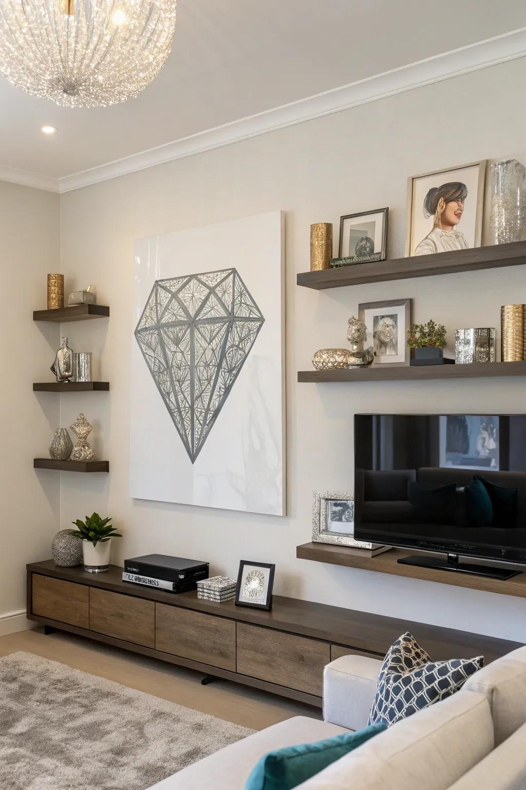 Curated elegance using wall mounts.