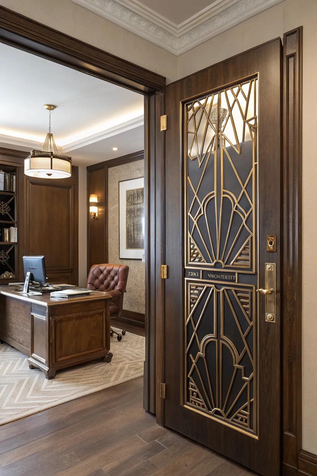 Classic sophistication conveyed through Deco era panels.