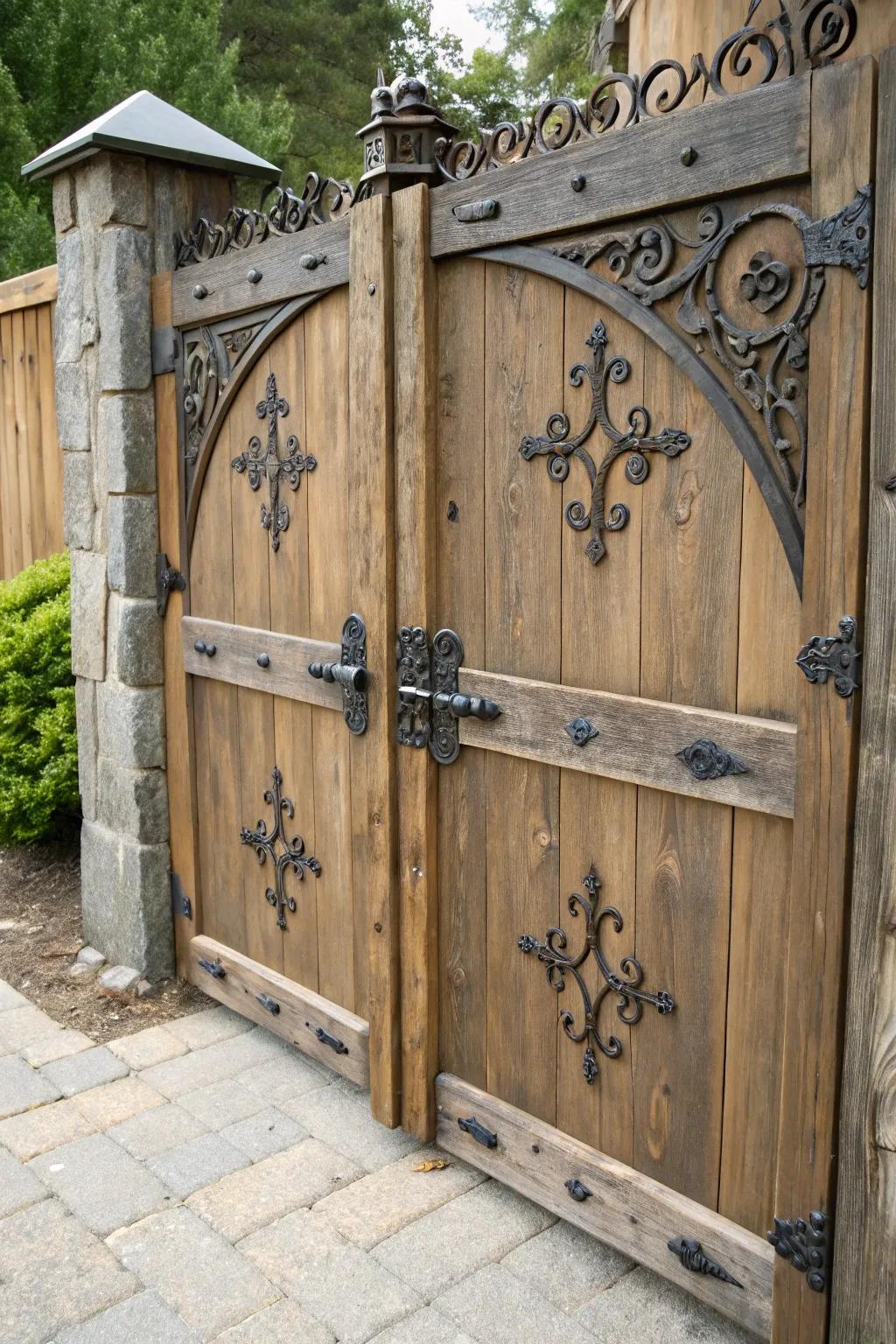 Ornamental hardware amplifying both style and function.
