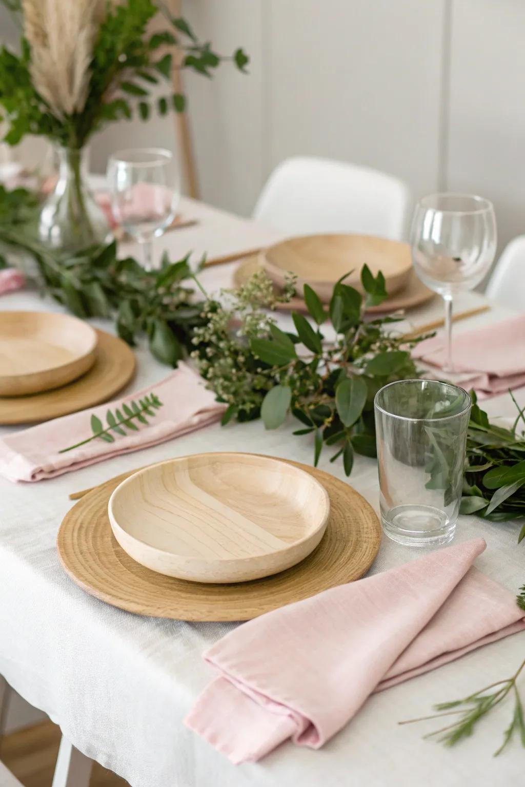 Uncluttered compositions enhance the natural theme.