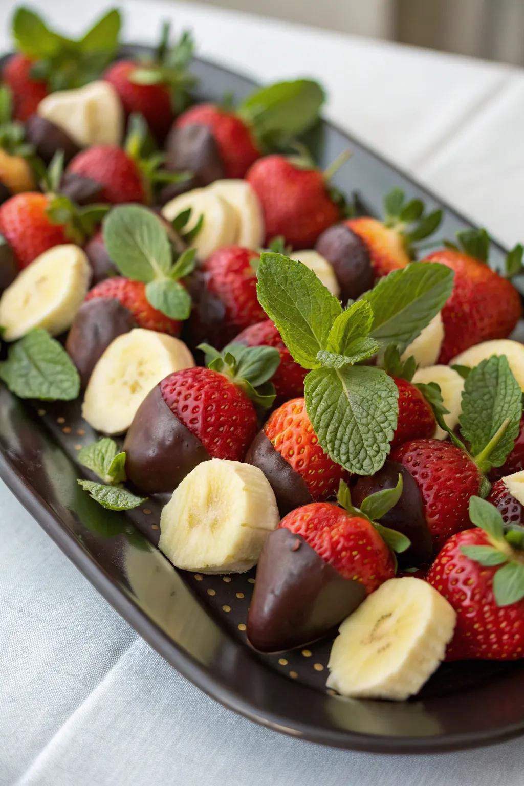 Chocolate covered selection, a sweet and easy dessert.