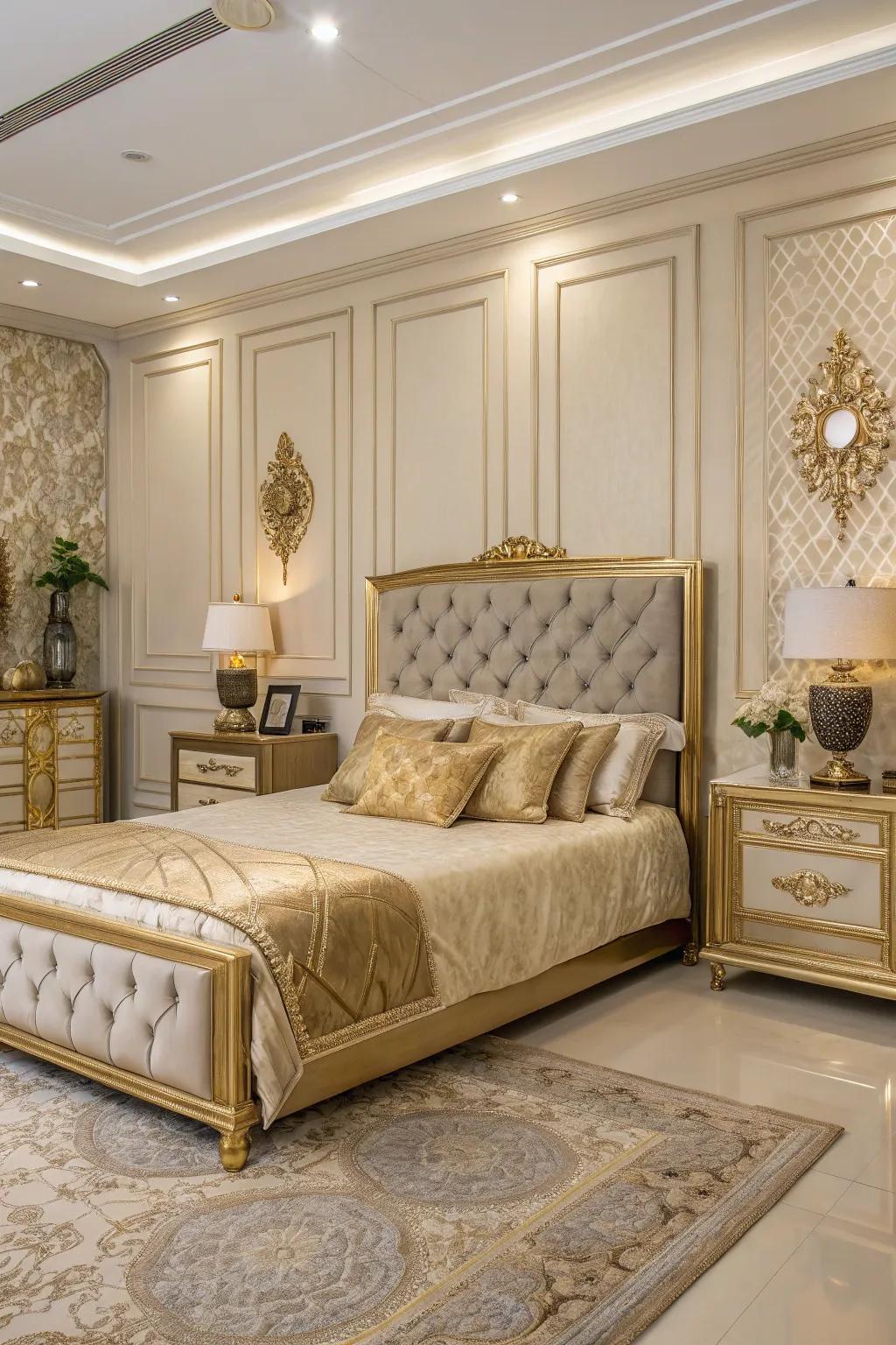 Gold decorations add a touch of opulence and beauty.