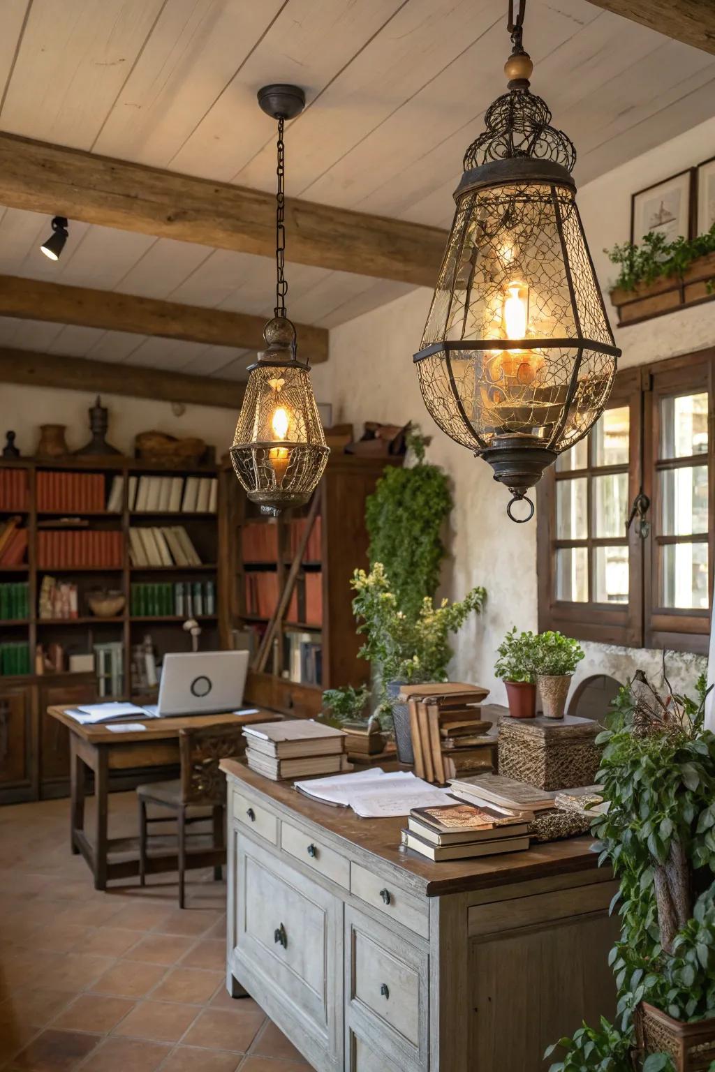Decorative lanterns offer country elegance.