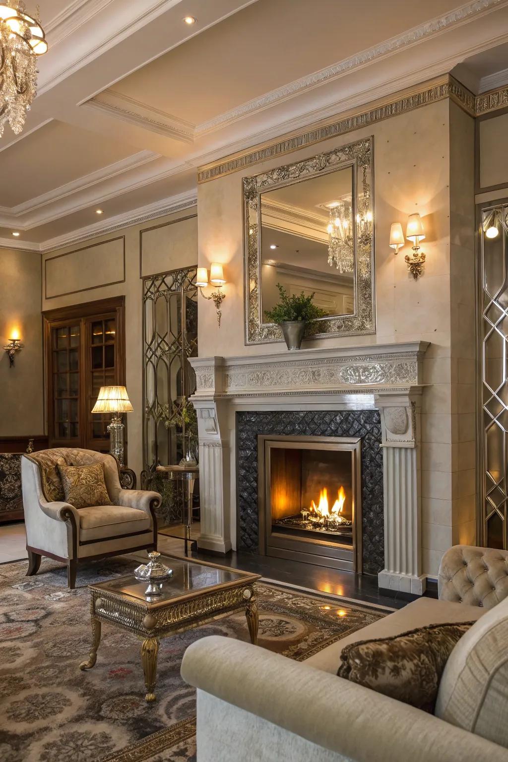 Metallic accents add a touch of glamour and sophistication.