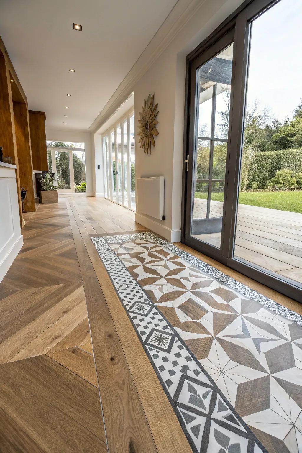 A geometric design that turns the floor into art.