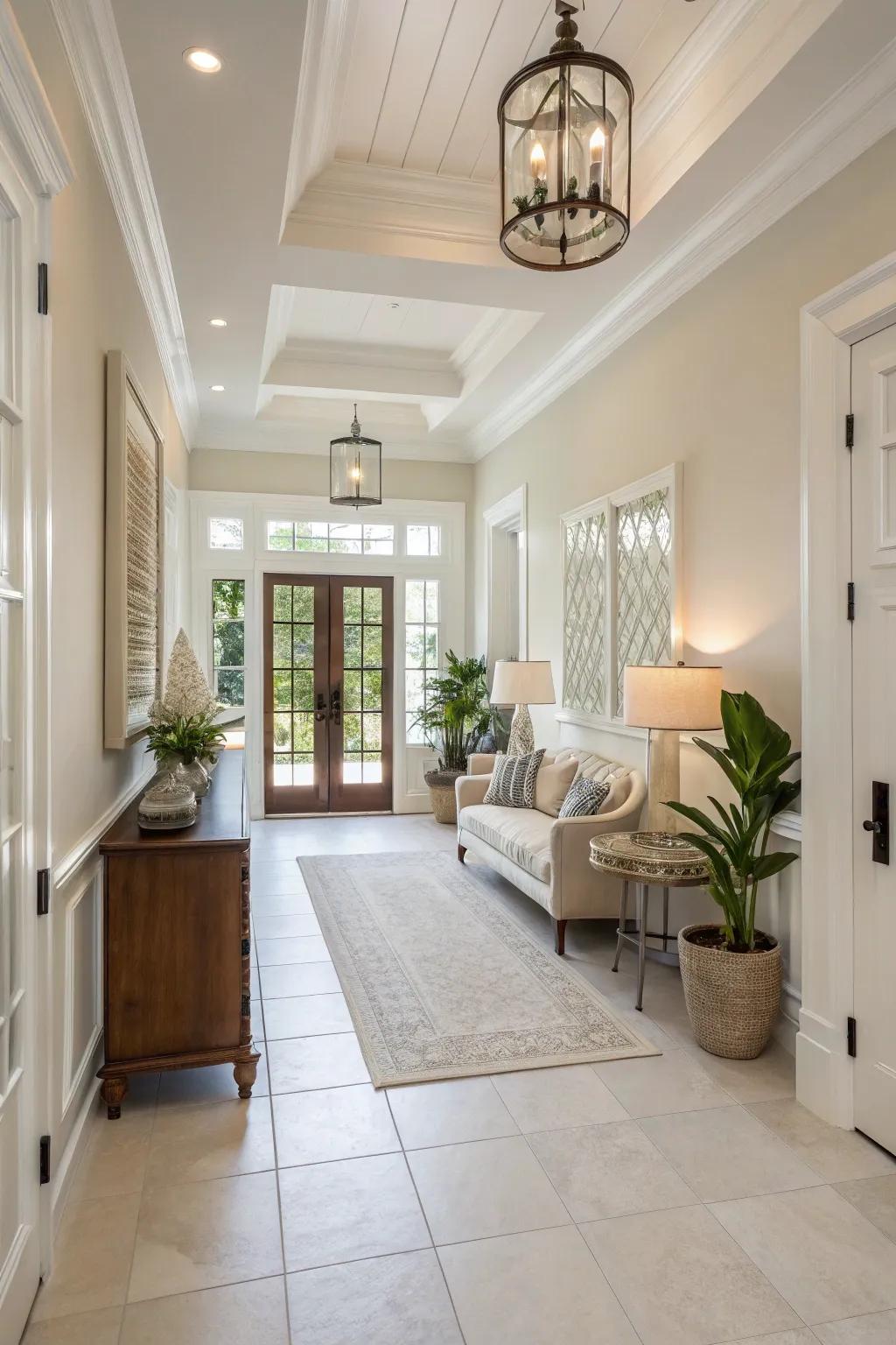 An open and airy design creates a welcoming and spacious entryway.