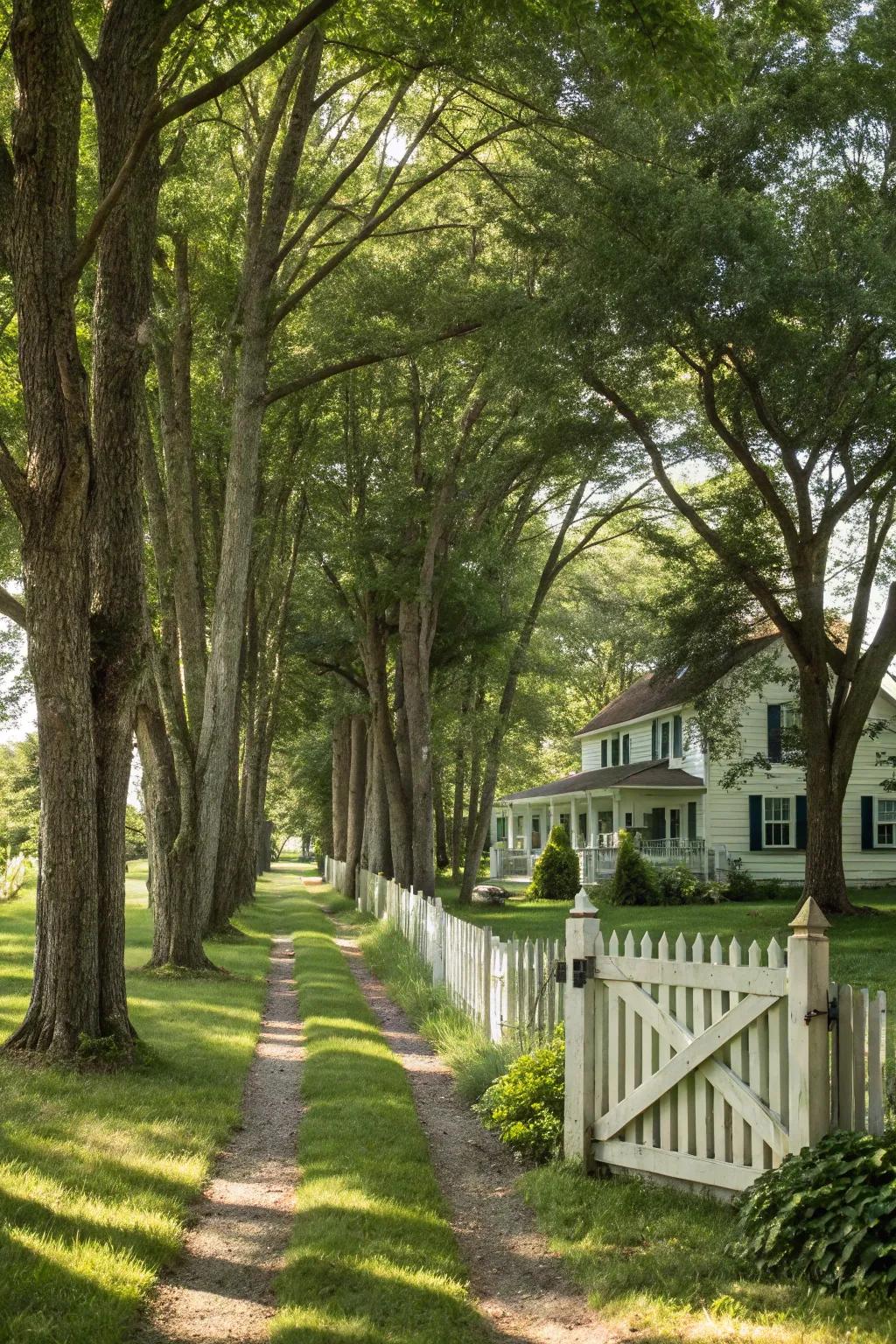 Tree lines offer a classic and effective privacy solution.