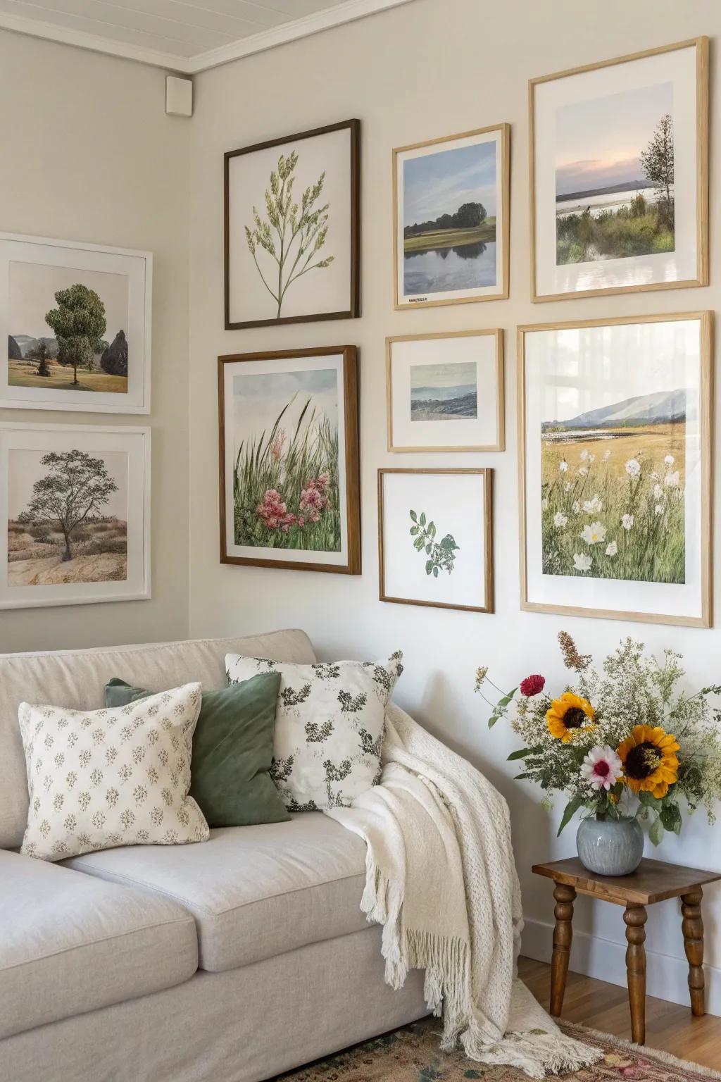 Natural elements infuse calm and serenity into the room's ambiance.