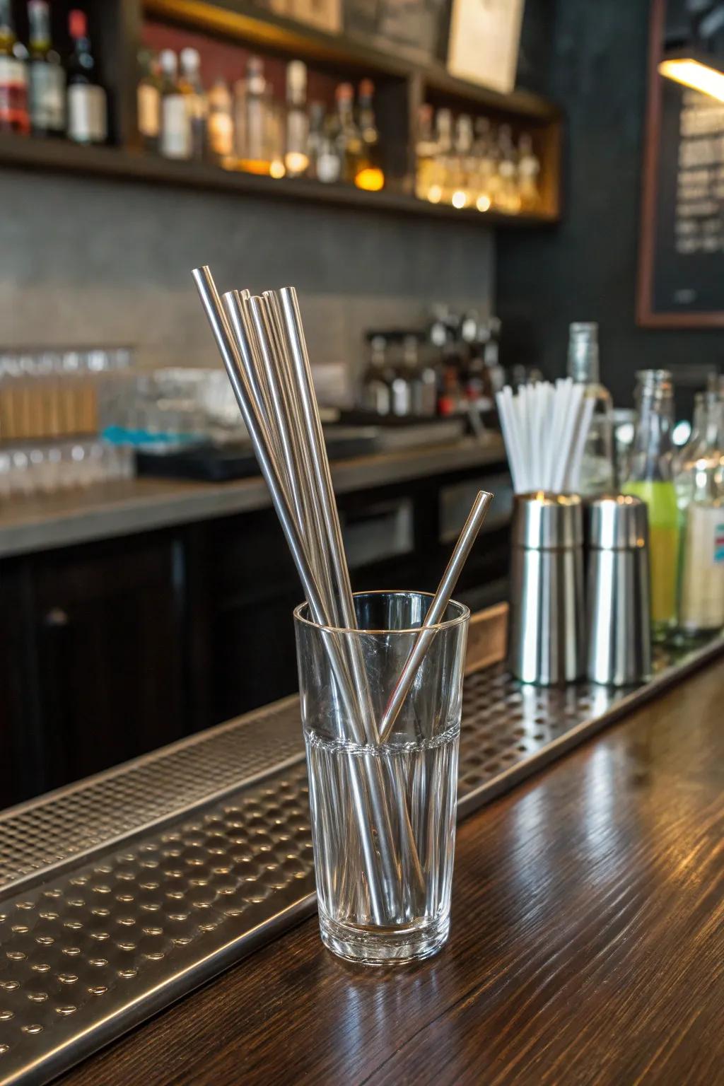 Sip sustainably using metal straws.