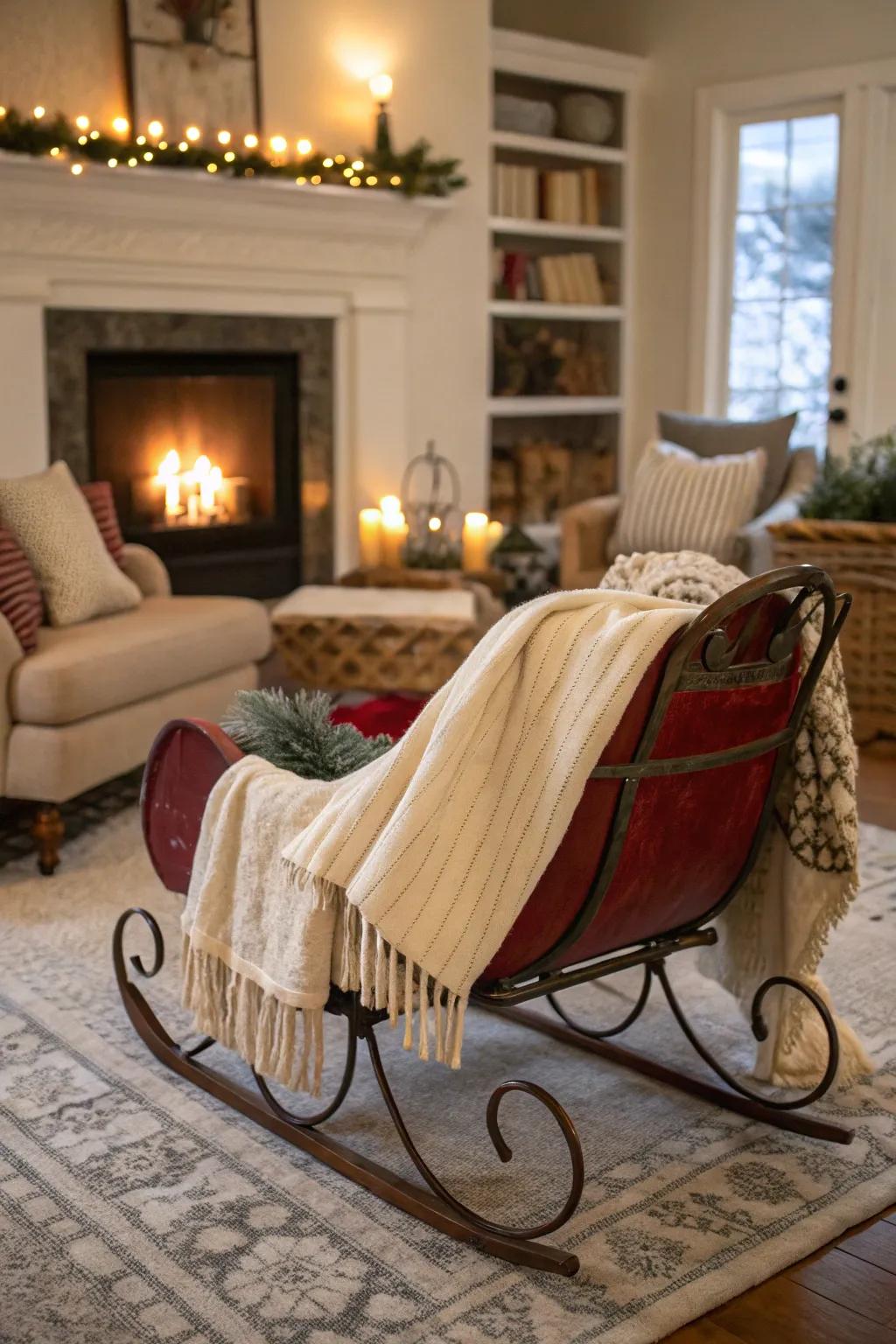 A snug sled layered through warm textiles