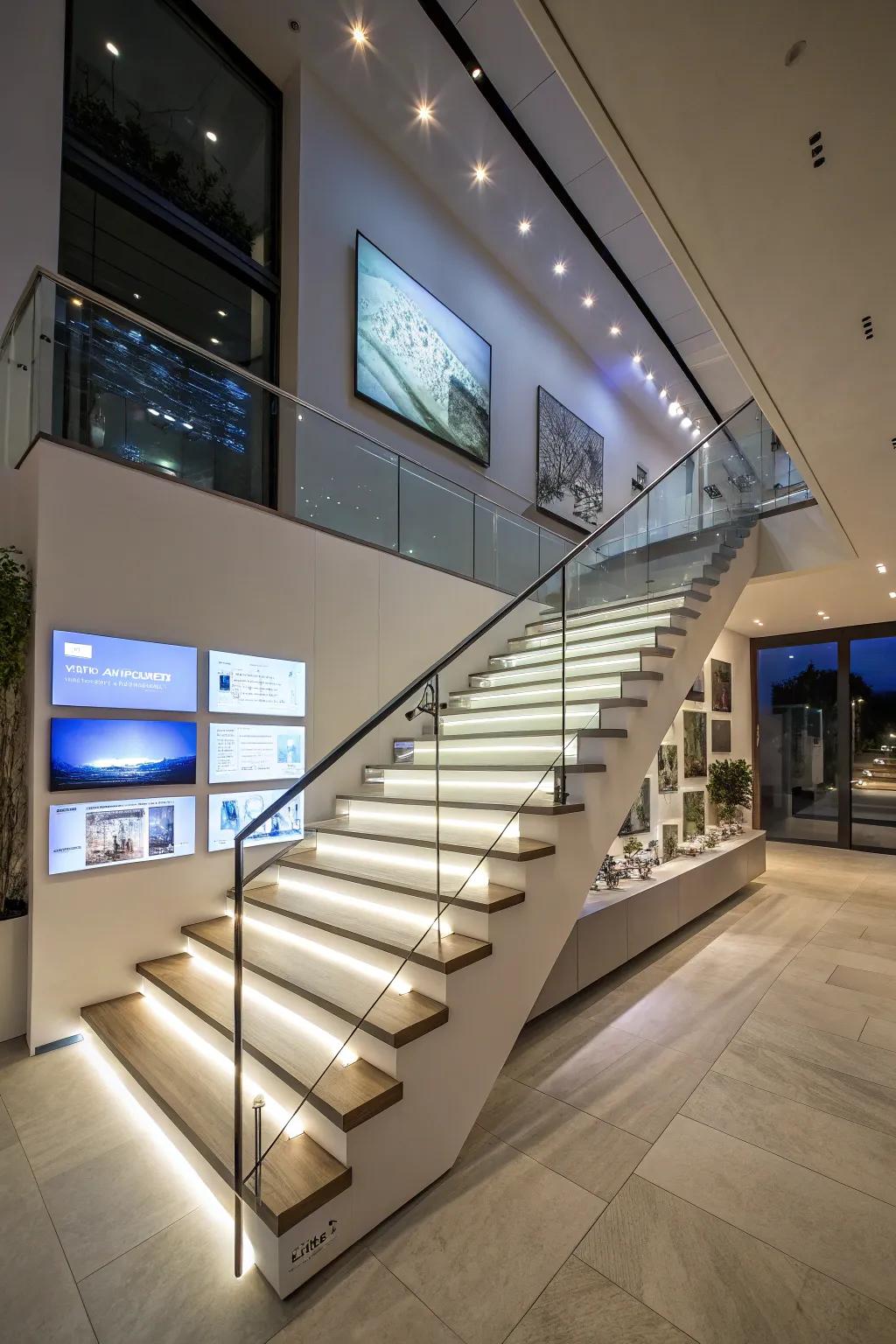 Unseen railings create a seamless, modern sensation.