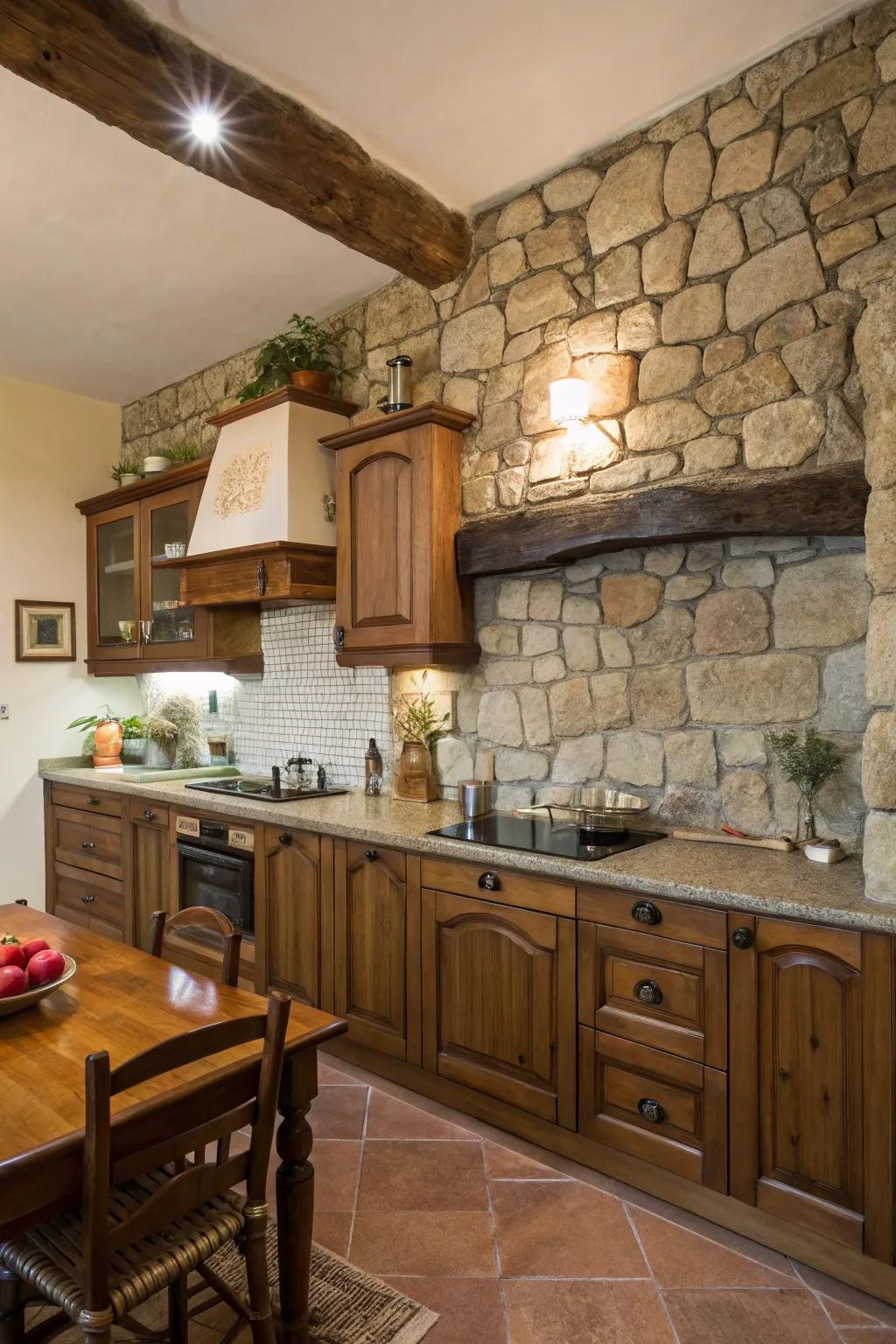 A rock splashguard enhances texture and depth.