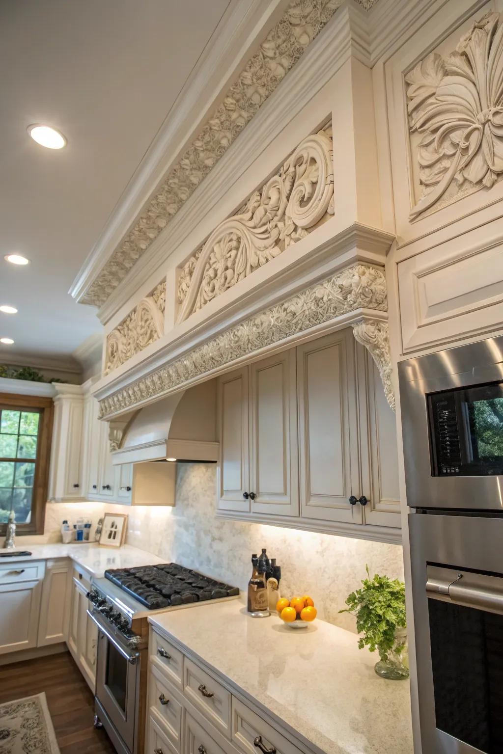 Artistic carved designs turn ornamentation into art.