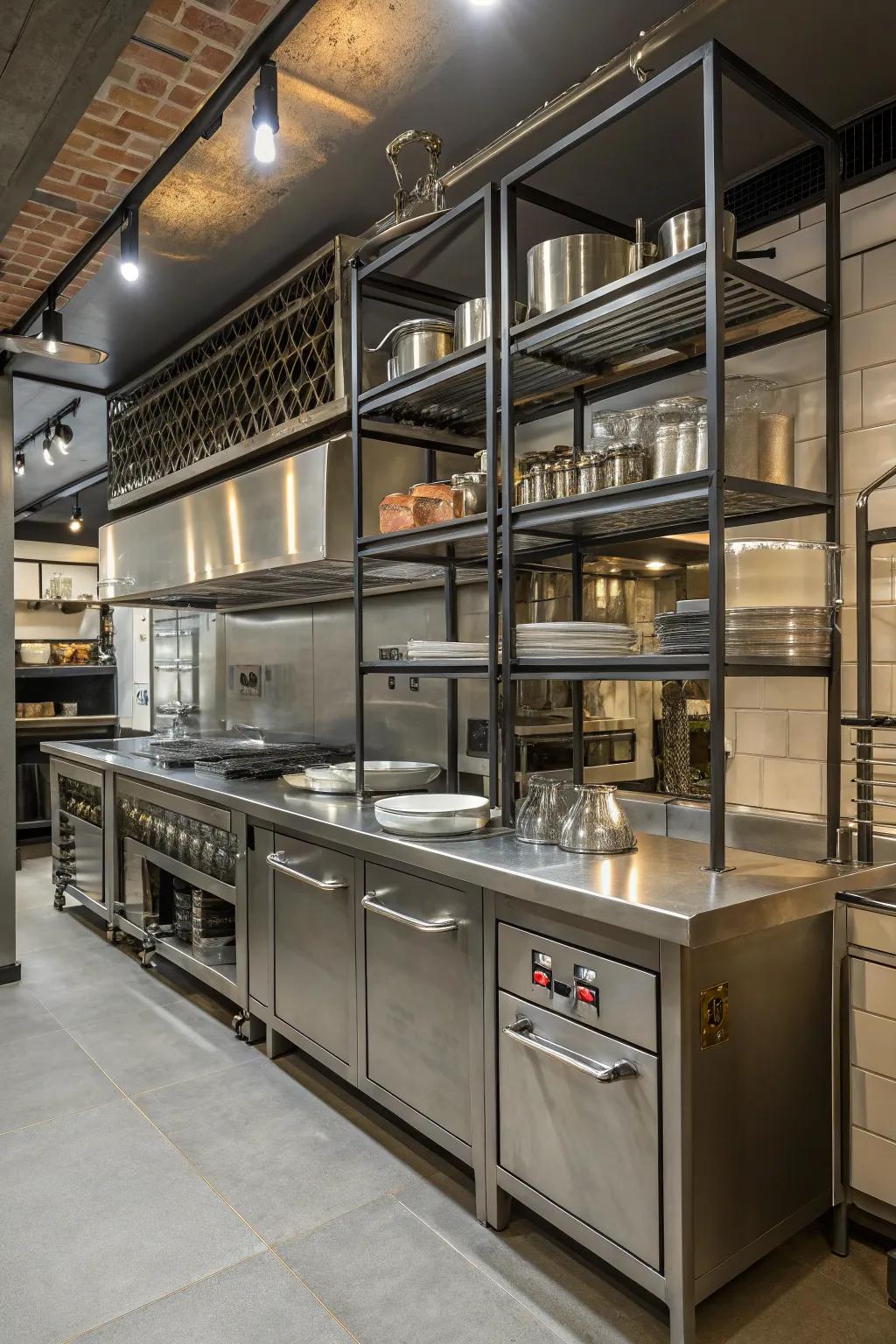 Steel adds a sleek touch.