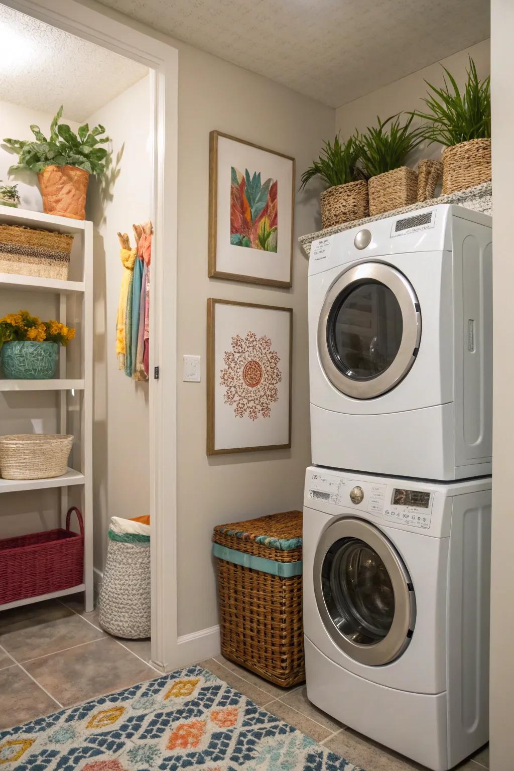 With creative decor, add personality to your laundry room.