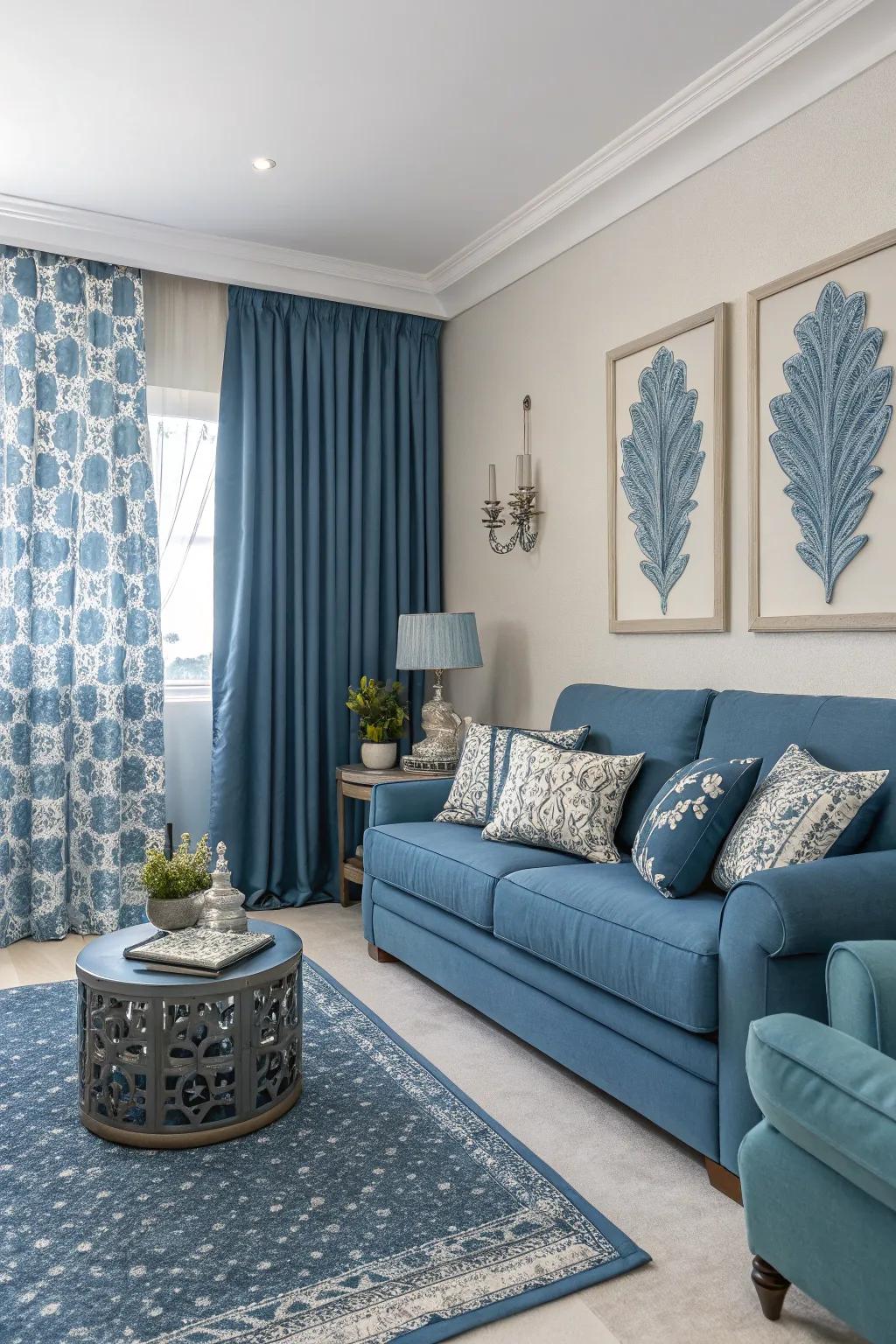 Single-color palettes offer a bold and cohesive living space look.