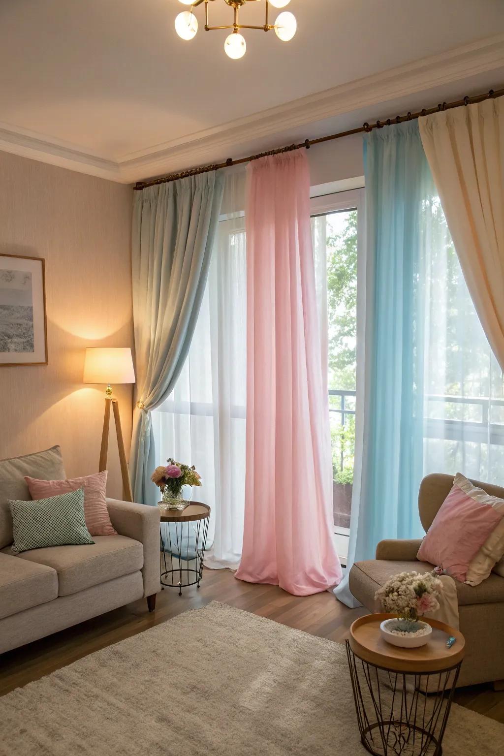 Pale shades provide a subtle and calming influence.