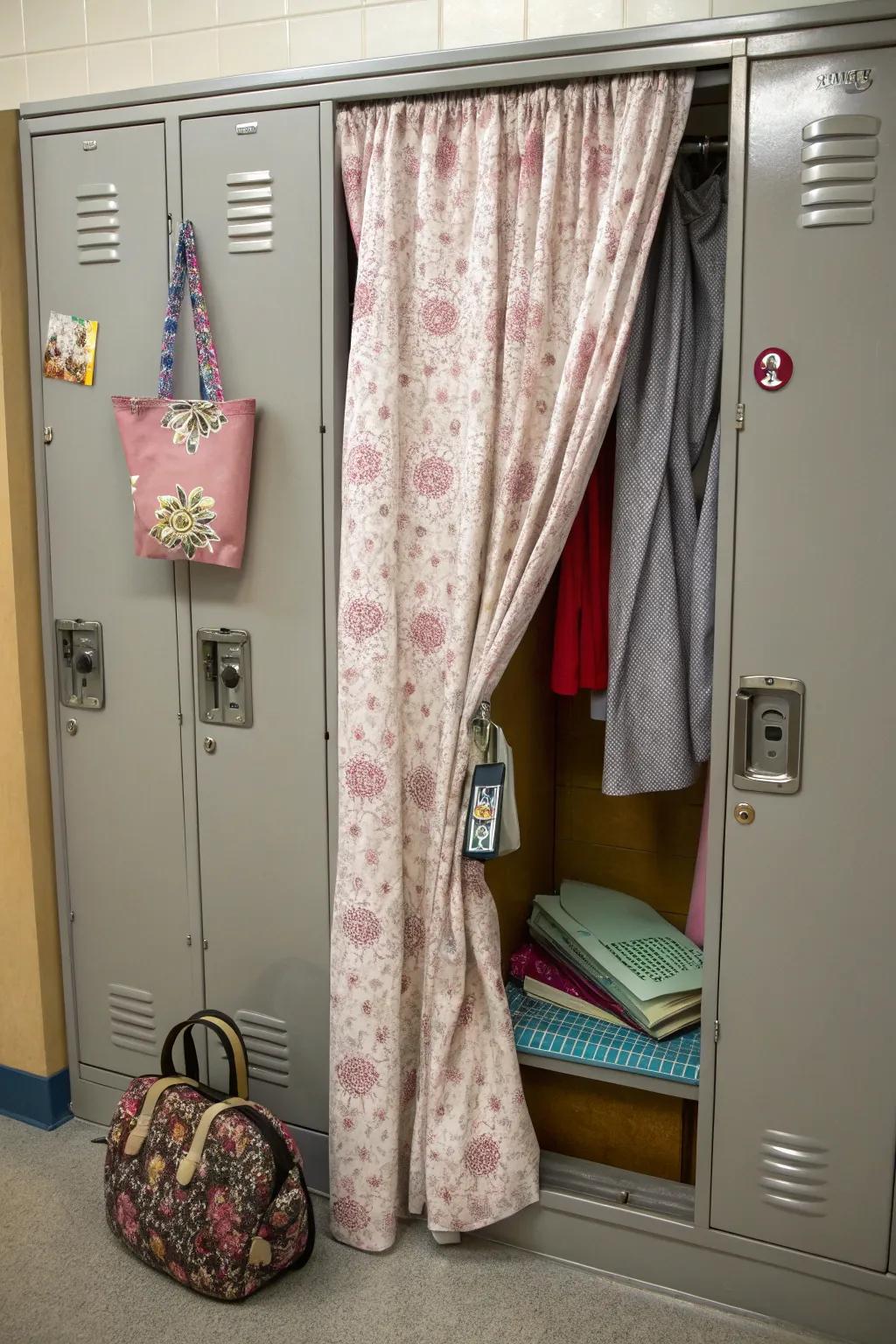 Merge allure and solitude through exquisite locker draperies.