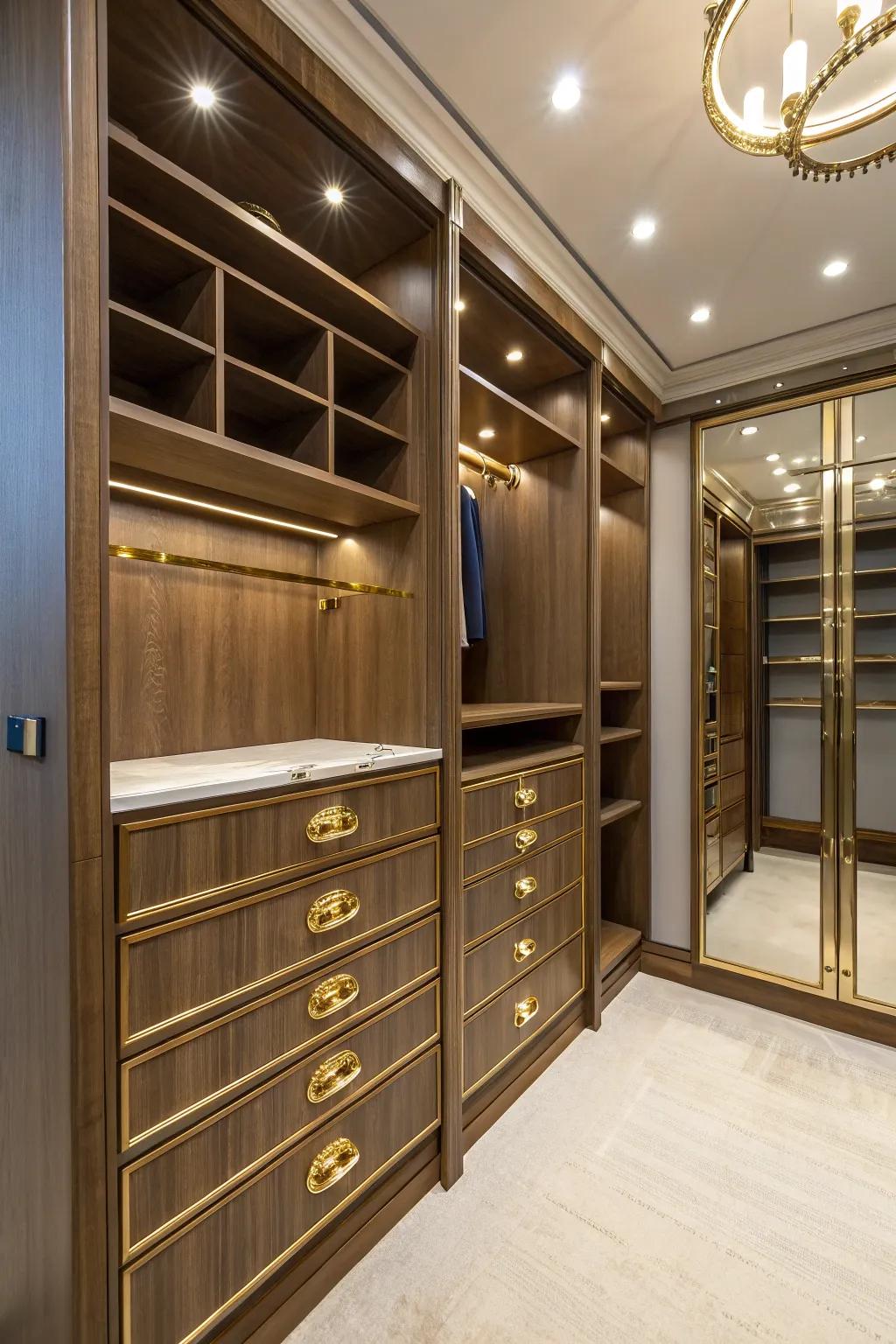 Refined hardware enhancing the luxury aesthetic.