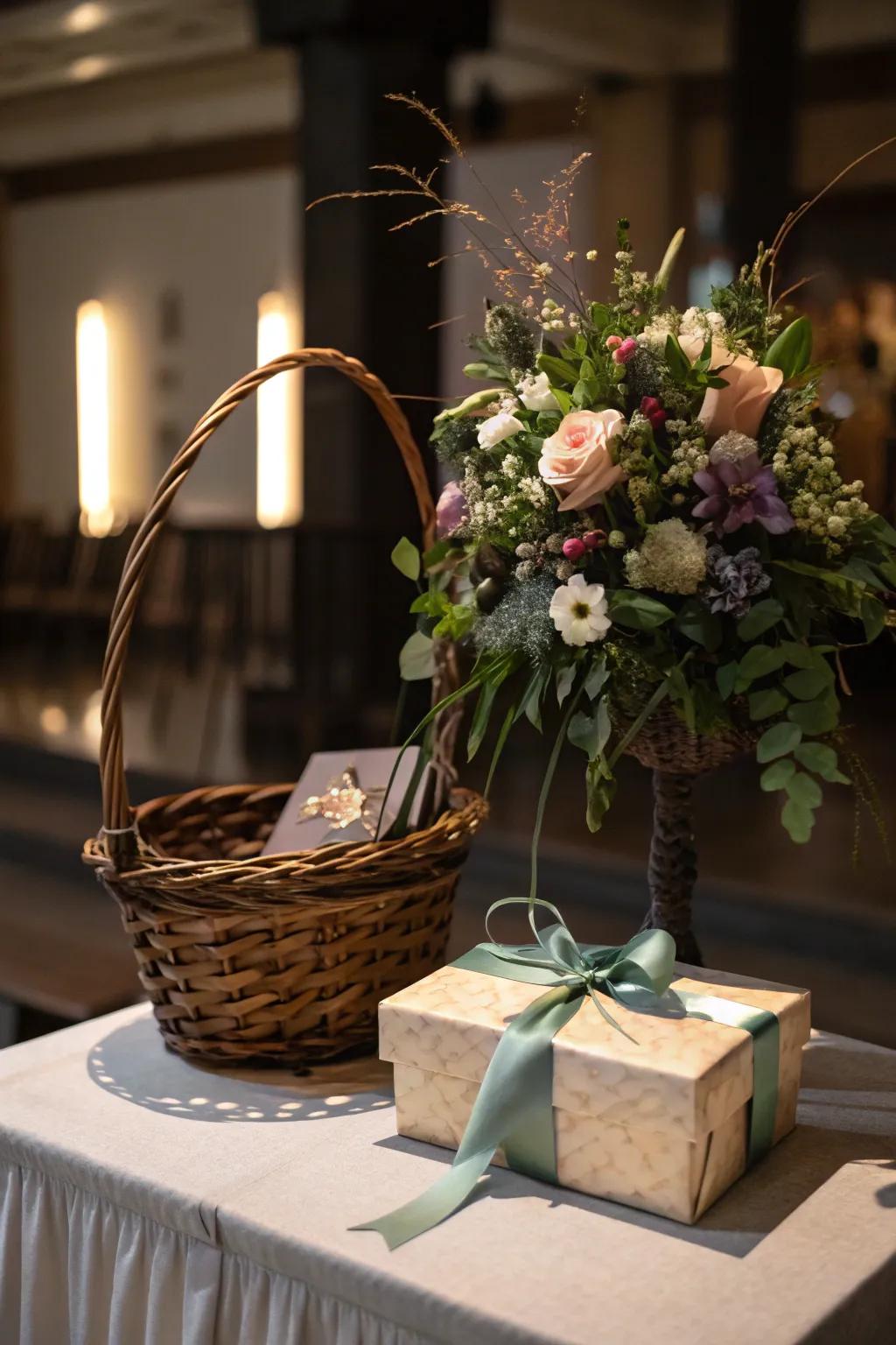 An enigmatic May basket poised to surprise and delight the recipient.