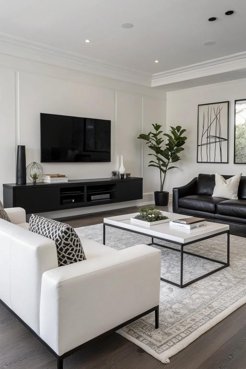 Monochrome schemes foster a unified and calming minimalist ambiance.