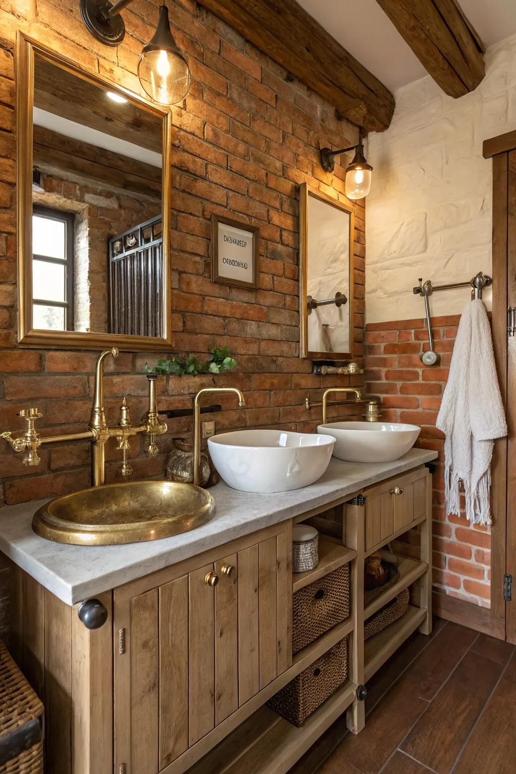 Mixed metals deliver a modern twist to rustic sophistication.