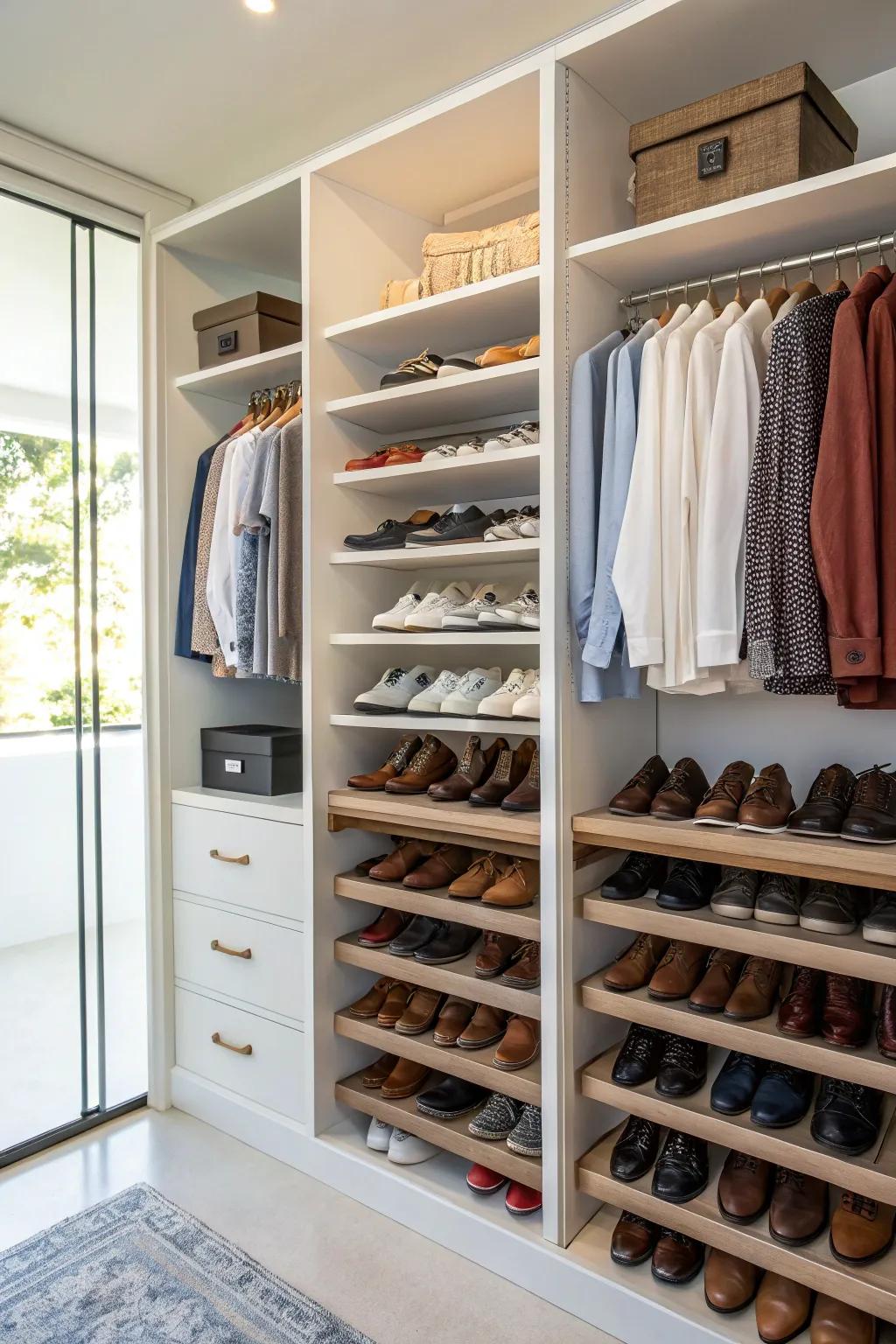 A shoe display featured
