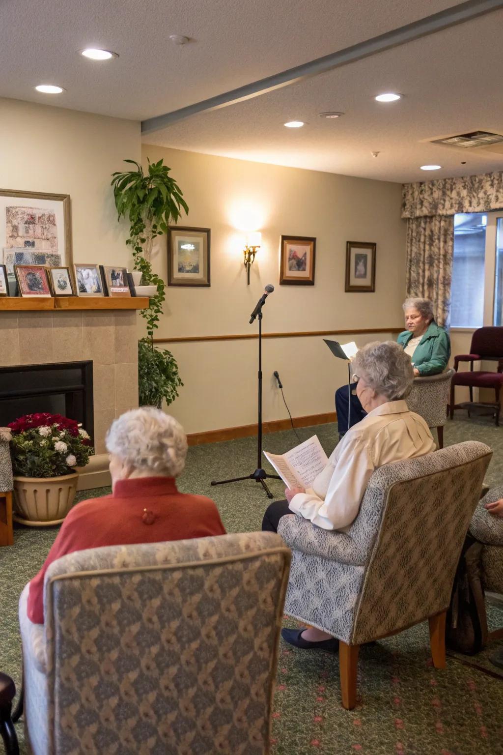 A heartfelt poetic reading session honoring affection.