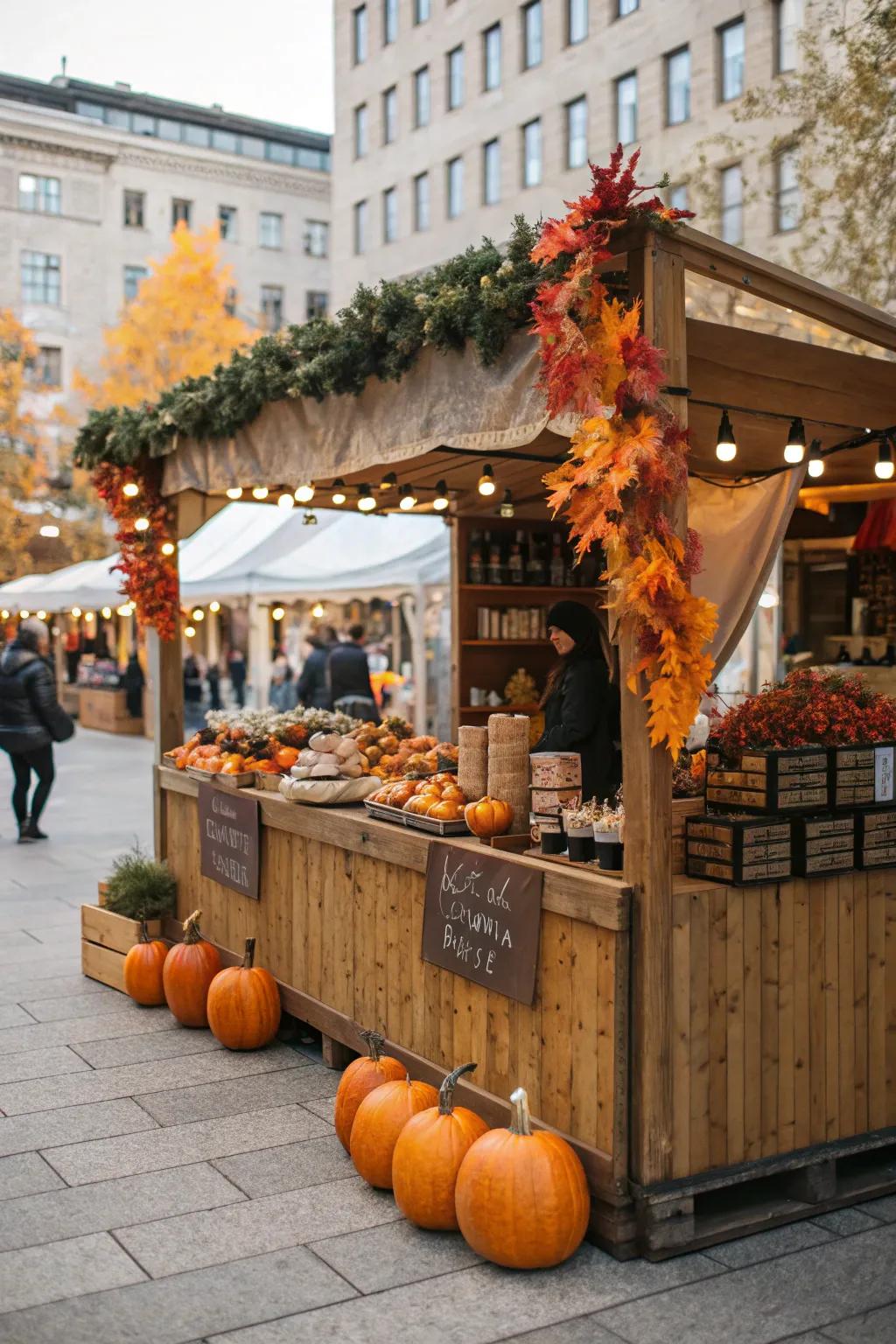 Seasonal decor keeps your booth relevant to visitors.
