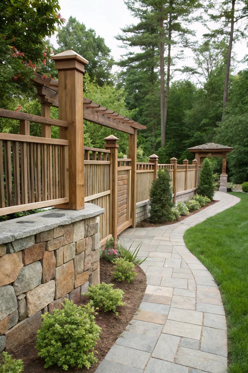 Rock and lumber provide a classic, organic aesthetic.