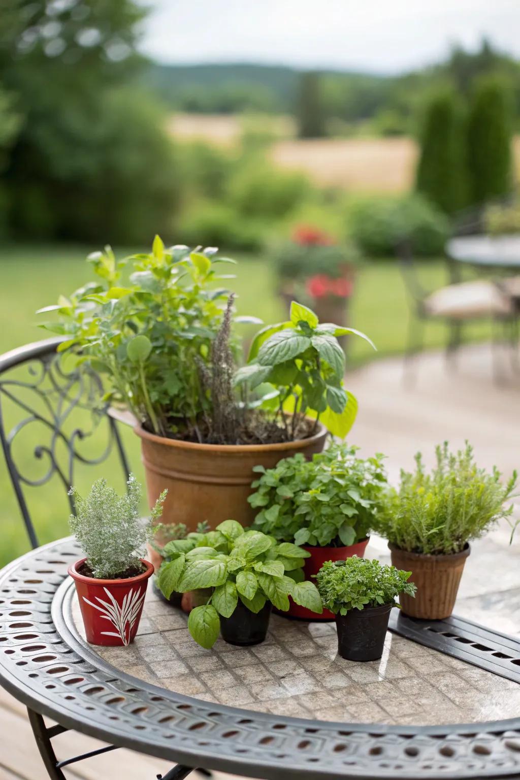 Core table herb display.