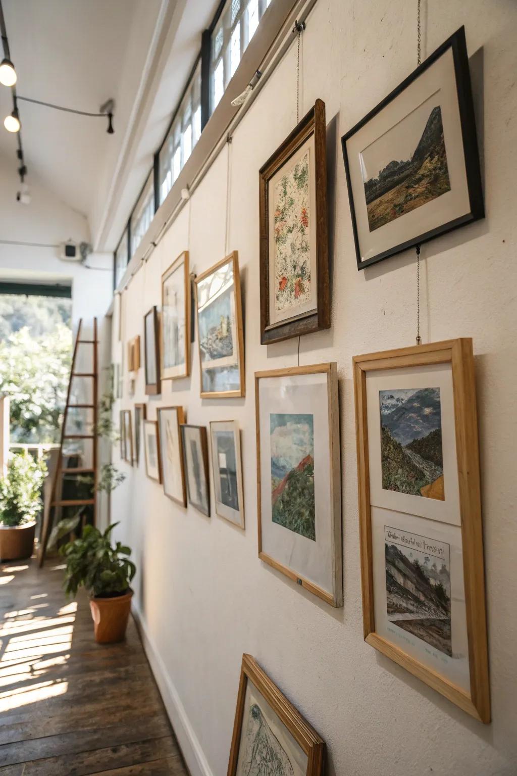 Elevation fluctuations instill energy and motion into your gallery wall.