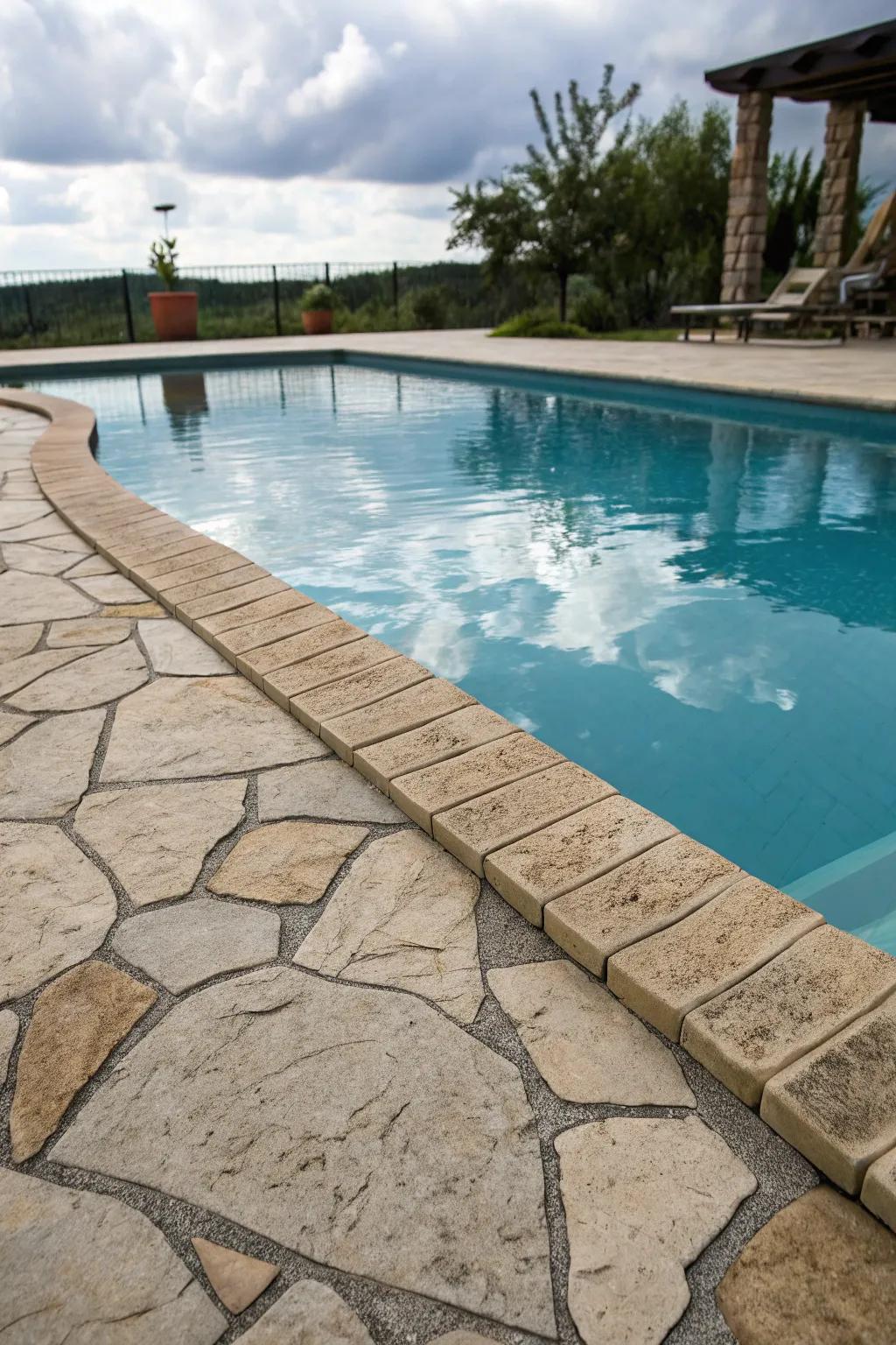 Textured finishes add safety and beauty.