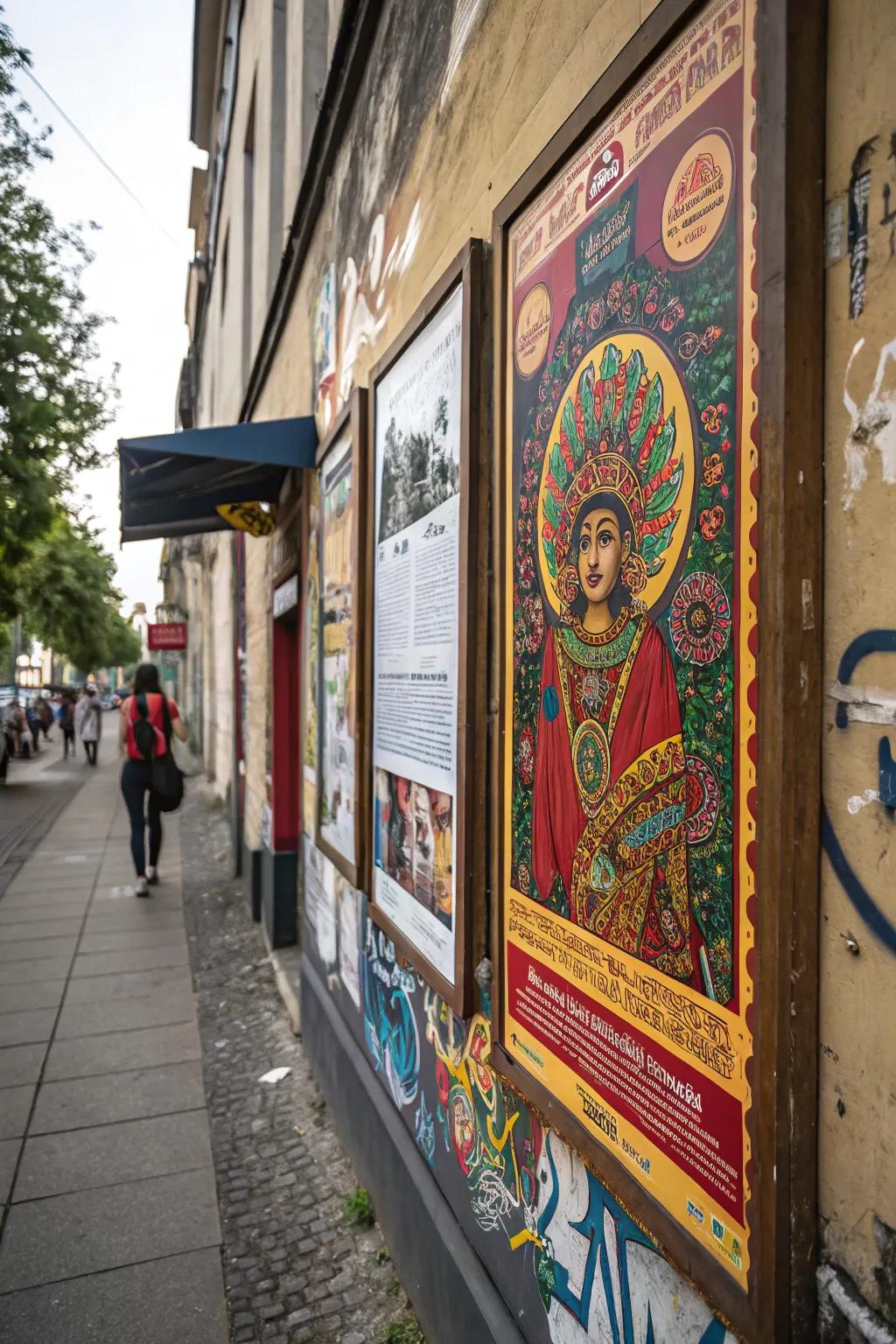Cultural posters bring global flair.