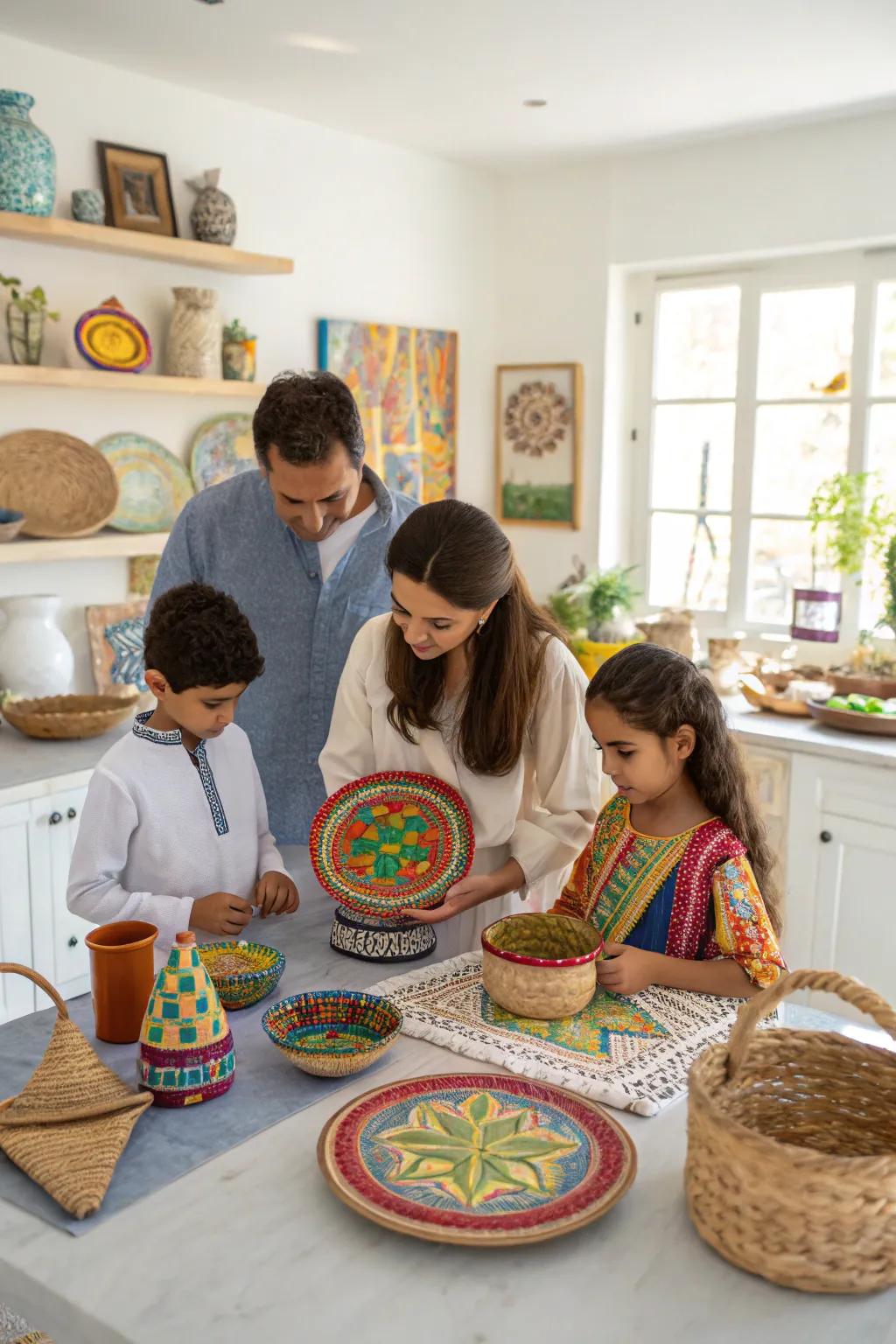 With hand-made art props, show off creativity and togetherness.