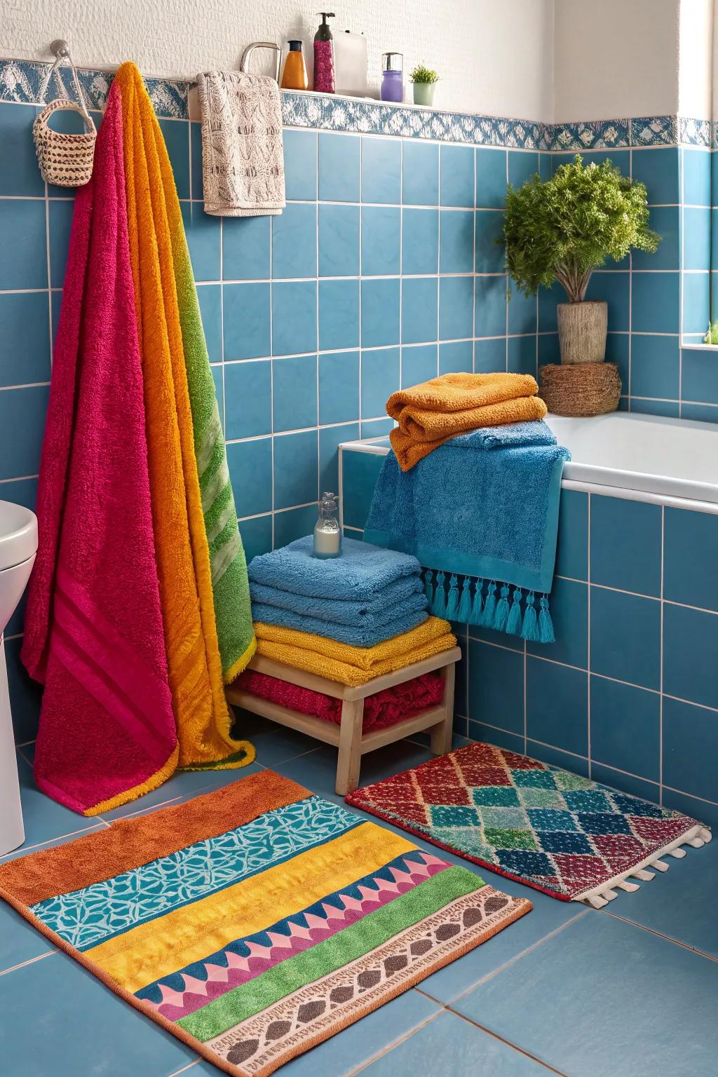 Unexpected chromatic eruptions that bring personality to the lavatory.